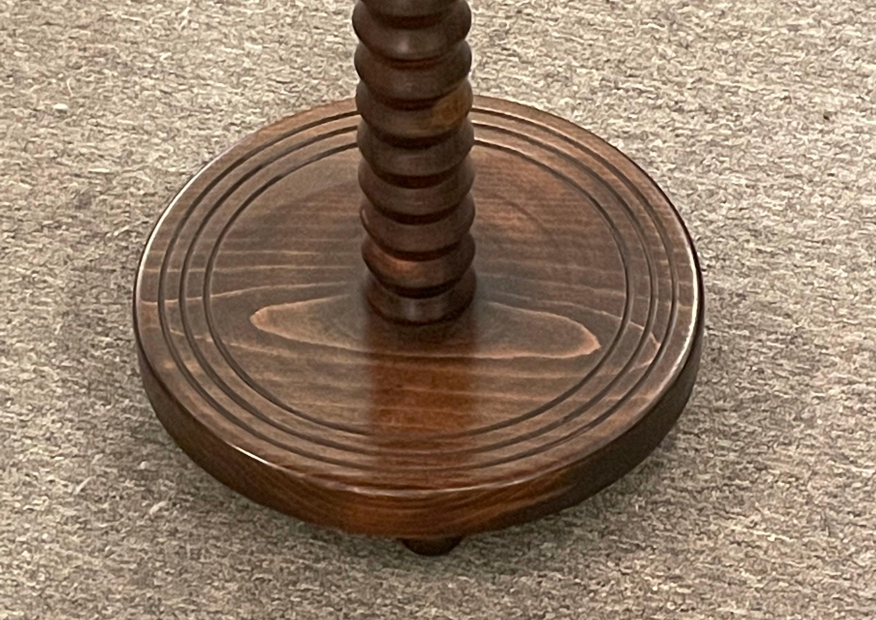 French Bobbin Leg, Round Top And Base Side Table, France, 1940s