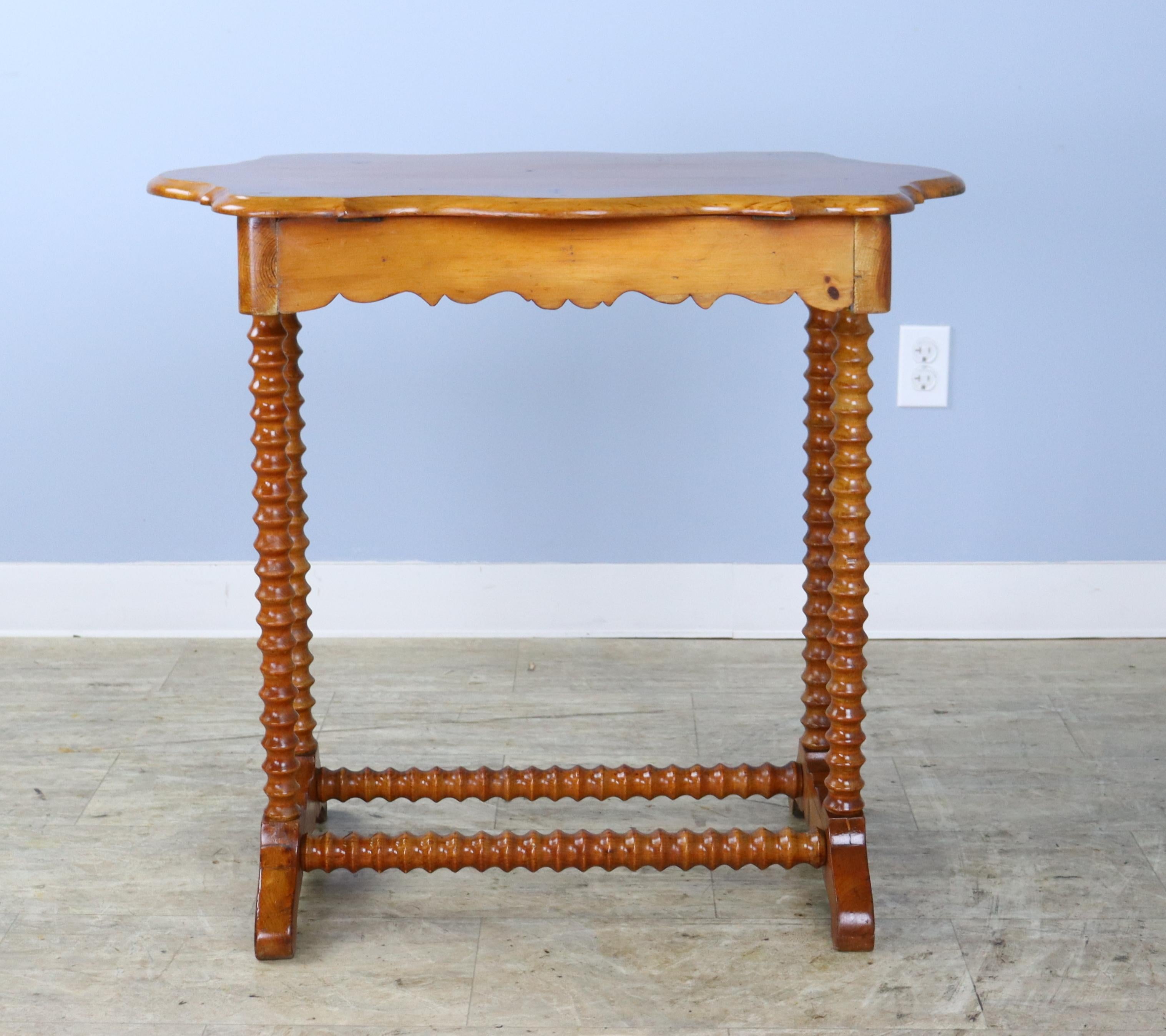 19th Century Bobbin Legged Lamp Table with Trestle Base For Sale
