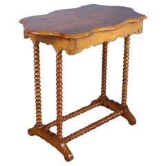 Used Bobbin Legged Lamp Table with Trestle Base