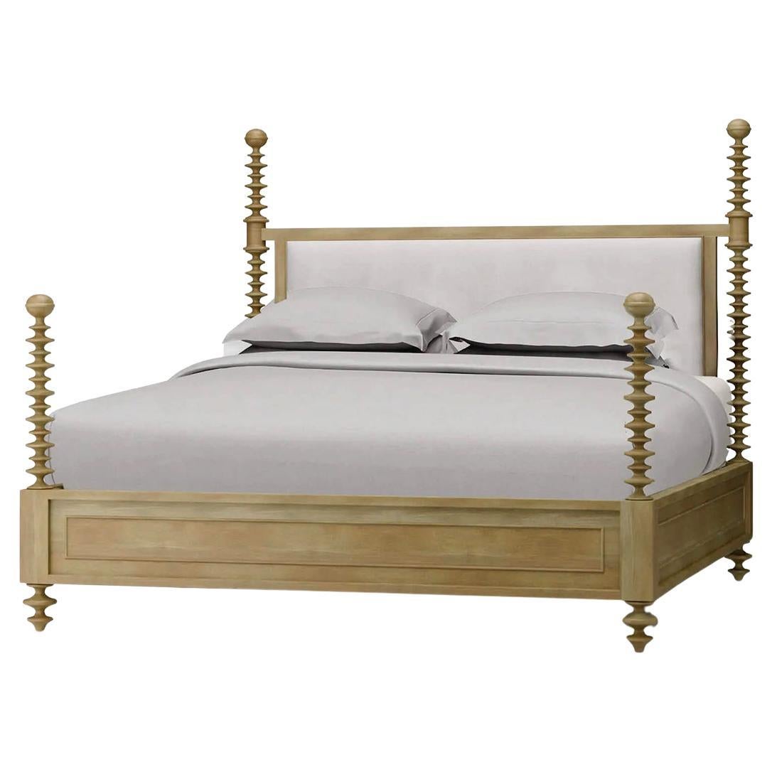 Lit King Bobbin Post en bois de fruitier