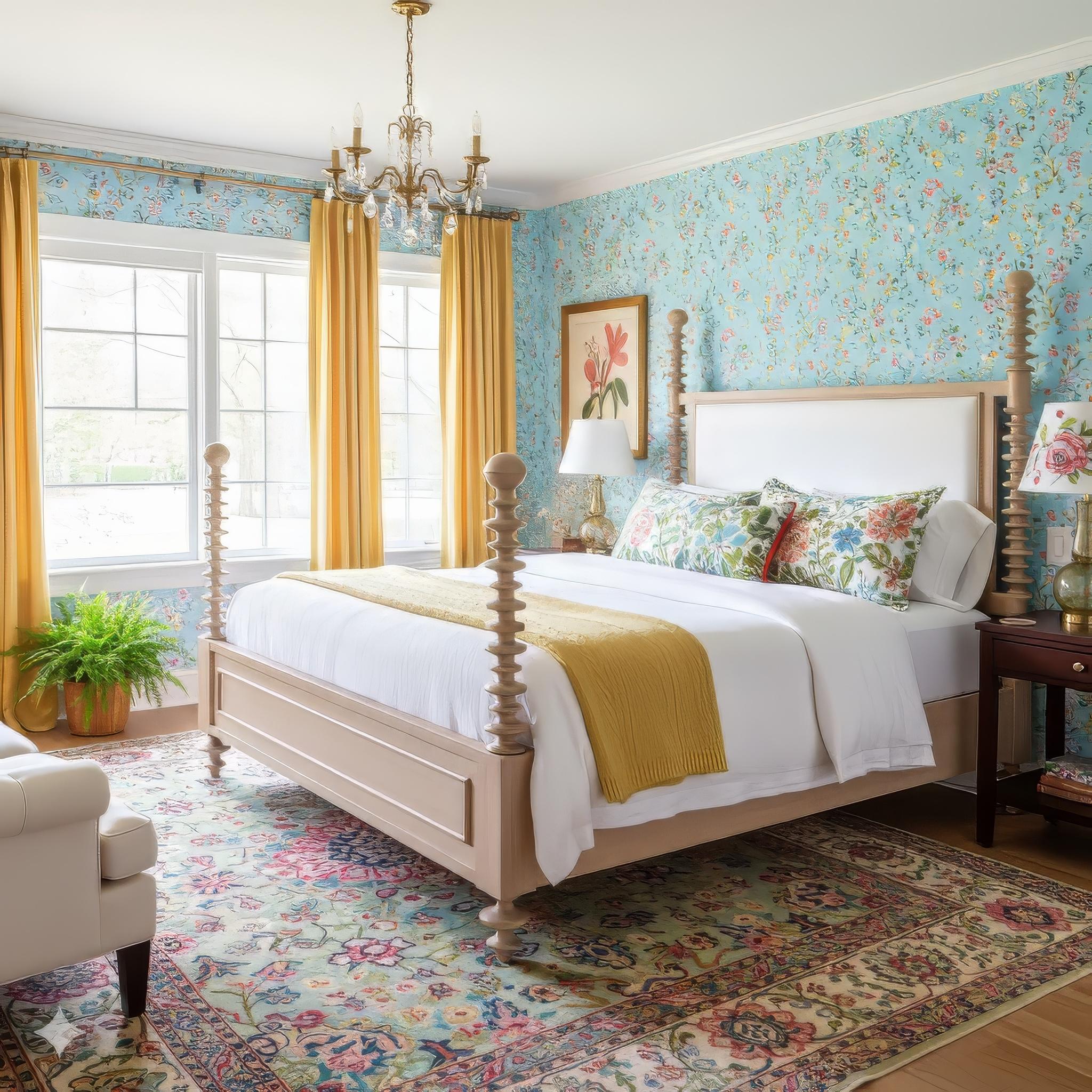 Fabriqué à la main à partir d'acajou massif et fini dans un ton chaud de bois de fruitiers, ce lit présente de magnifiques poteaux tournés qui apportent un détail sculptural et un charme classique.

La tête de lit rembourrée en tissu performance