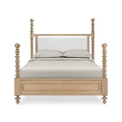 Bobbin Post Queen Bed in Fruitwood Finish