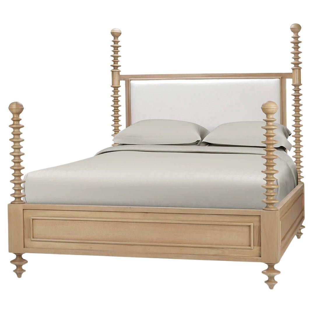 Bobbin Post Queen Bed in Fruitwood Finish