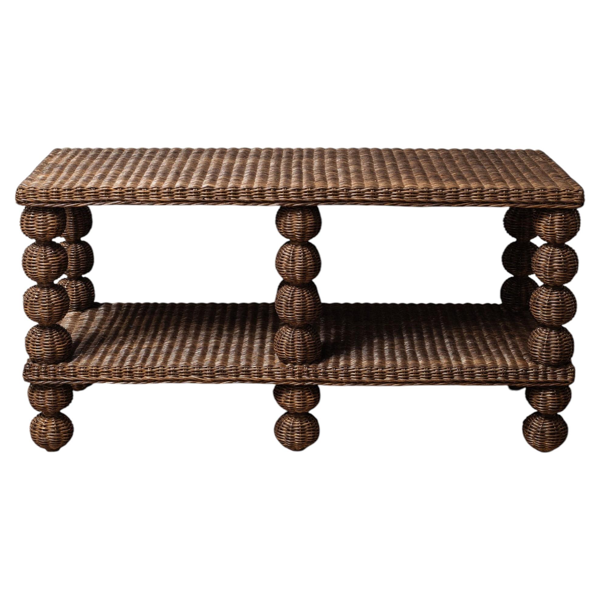 Bobbin Rattan Bench, Ethically Handcrafted, Design in the UK
