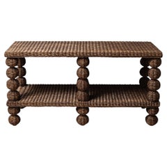 Bobbin Rattan Bench