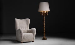 Bobbin Reel Floor Lamp, Spain circa 1960