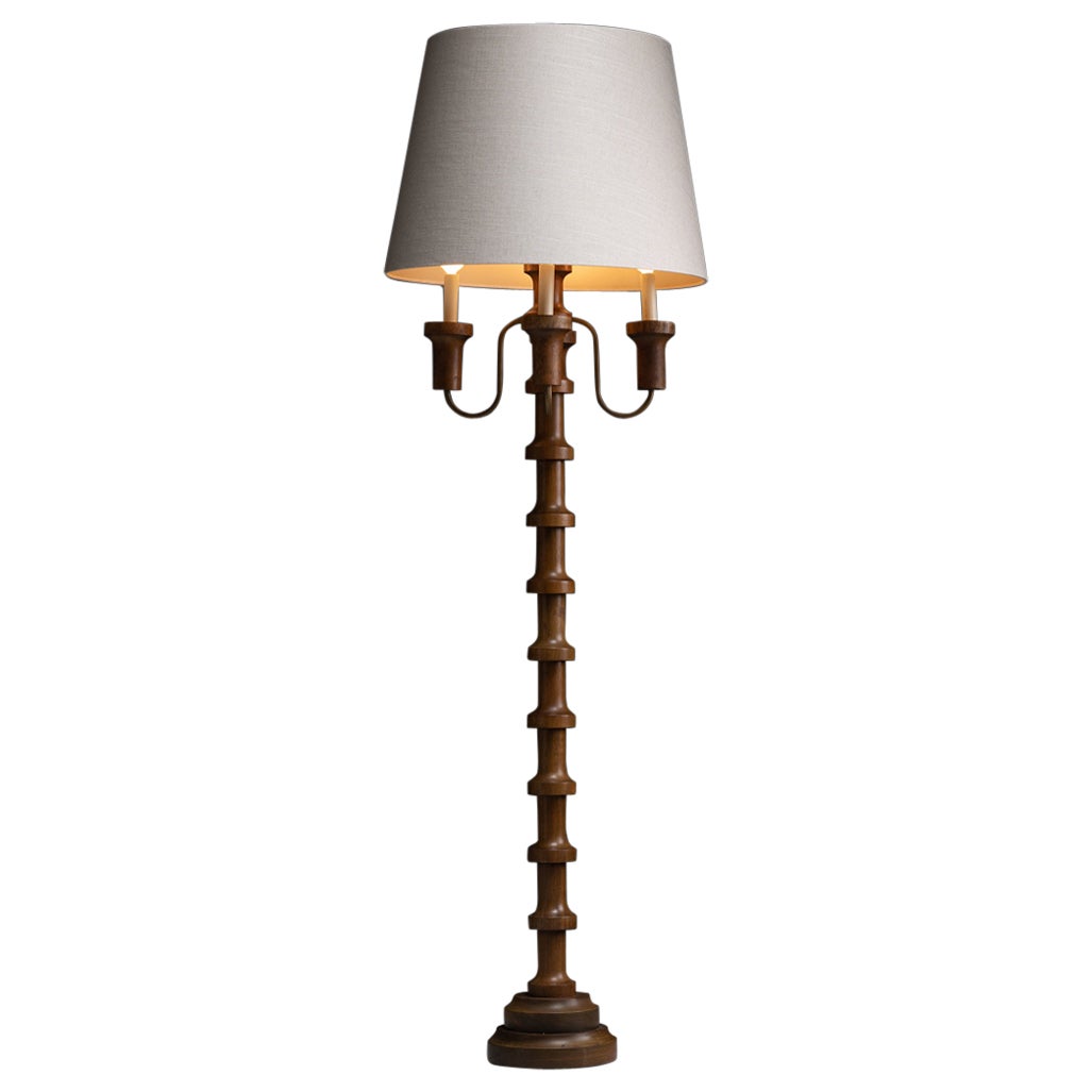 Bobbin Reel Floor Lamp, Spain circa 1960