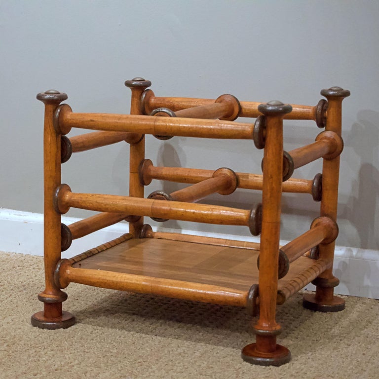 Bobbin and Spindle Form Canterbury, Magazine Rack For Sale at 1stDibs