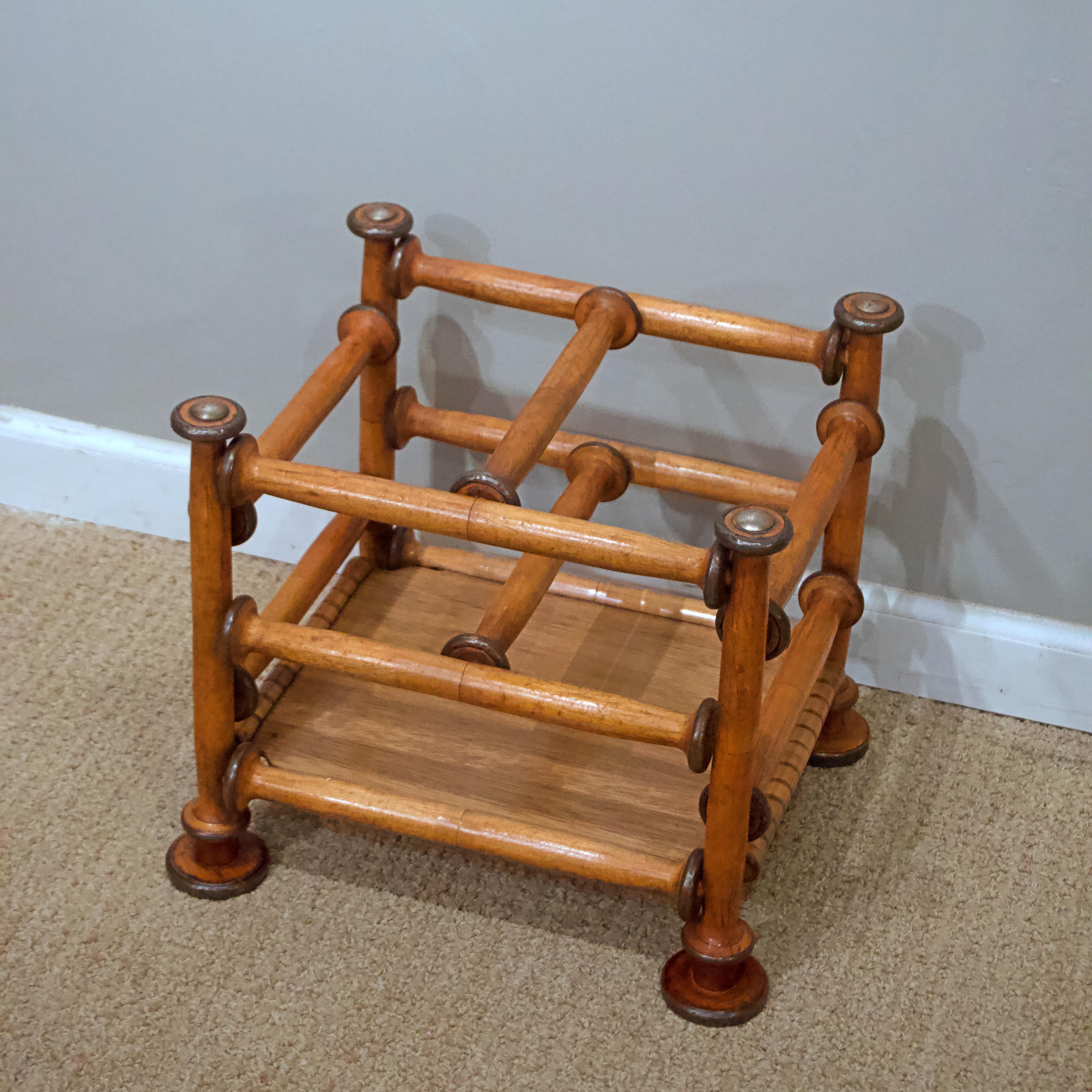 Victorian Bobbin and Spindle Form Canterbury, Magazine Rack