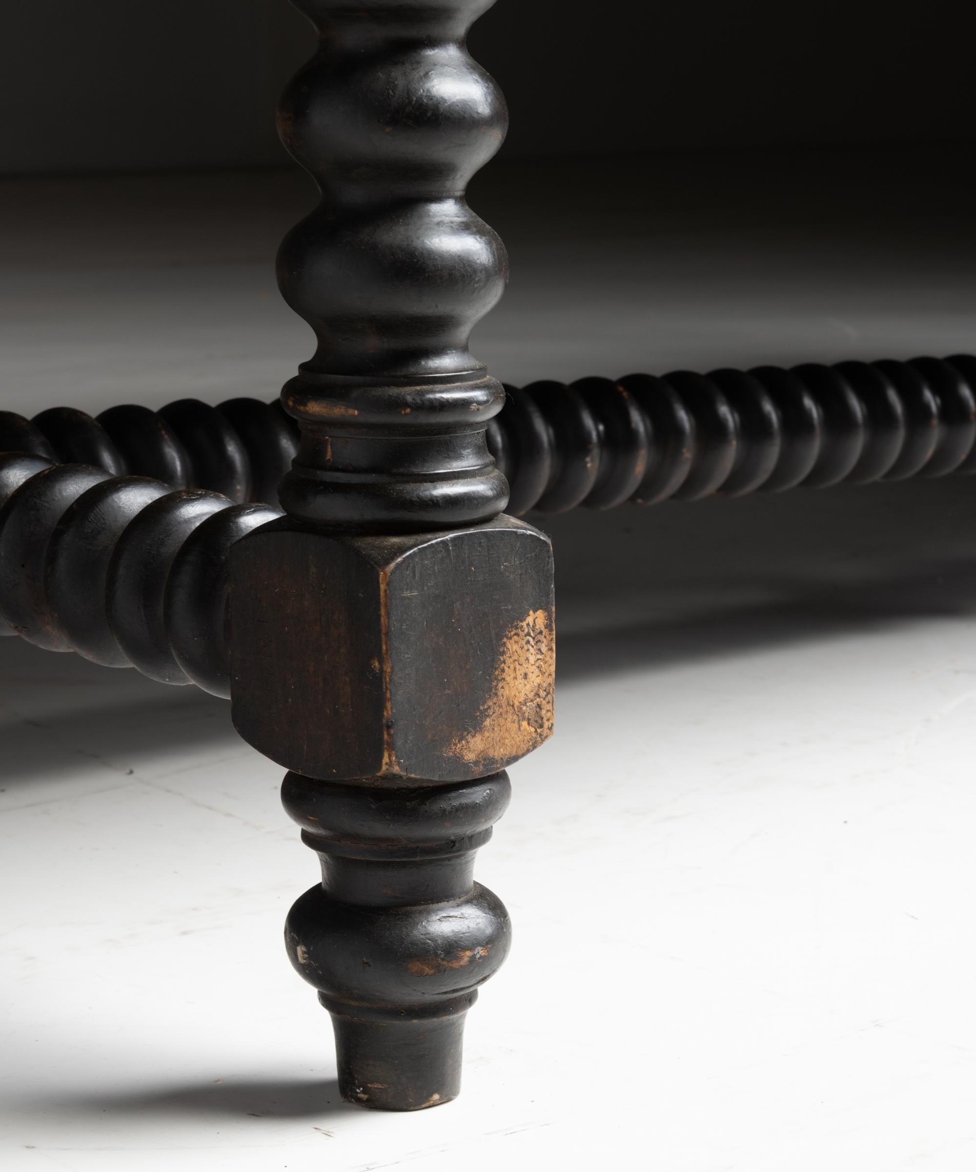 Carved Bobbin Turned Dining Table, England circa 1870