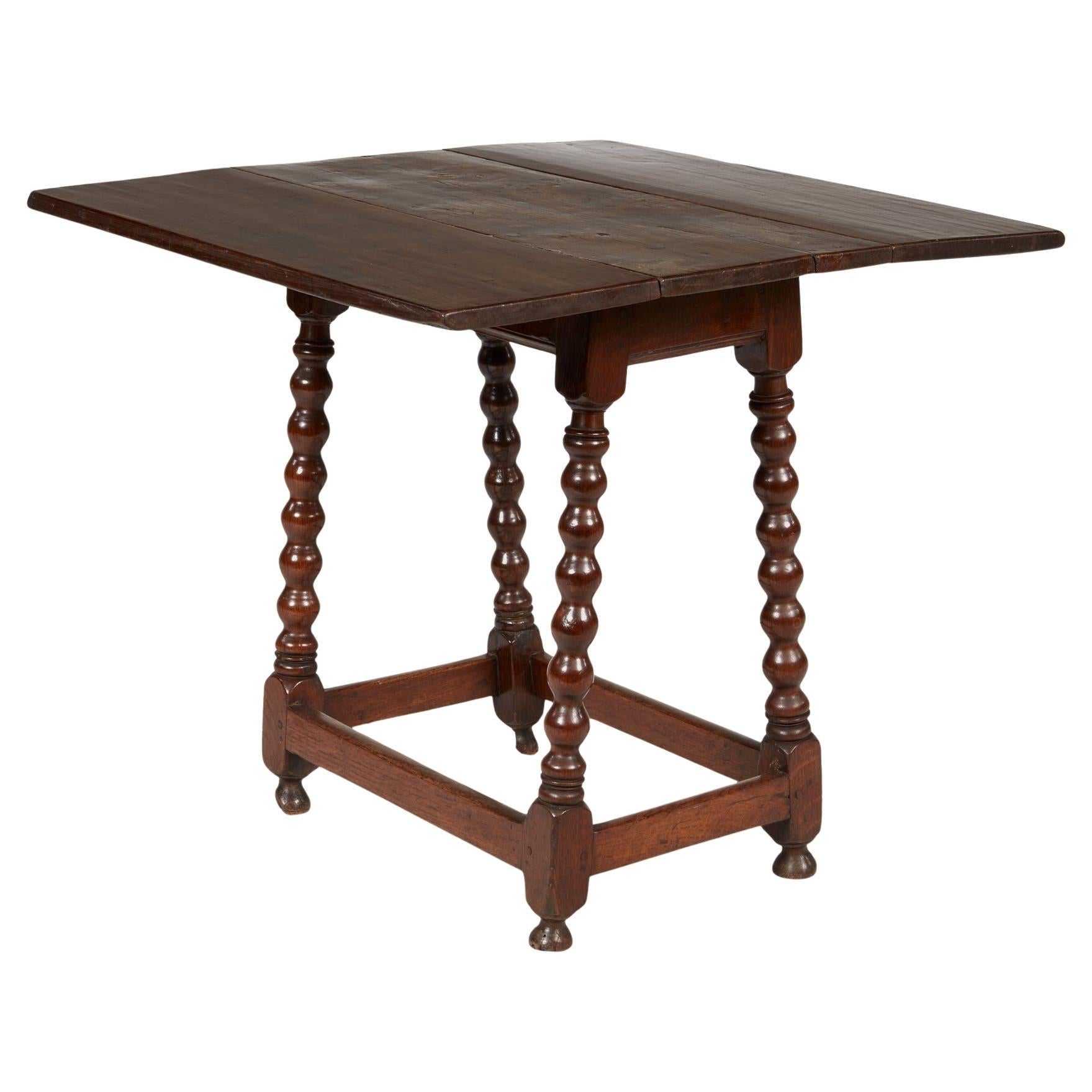 Bobbin Turned Drop Side Table For Sale