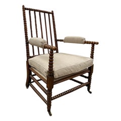 Antique Bobbin Turned Open Armchair, Scottish, 19th Century