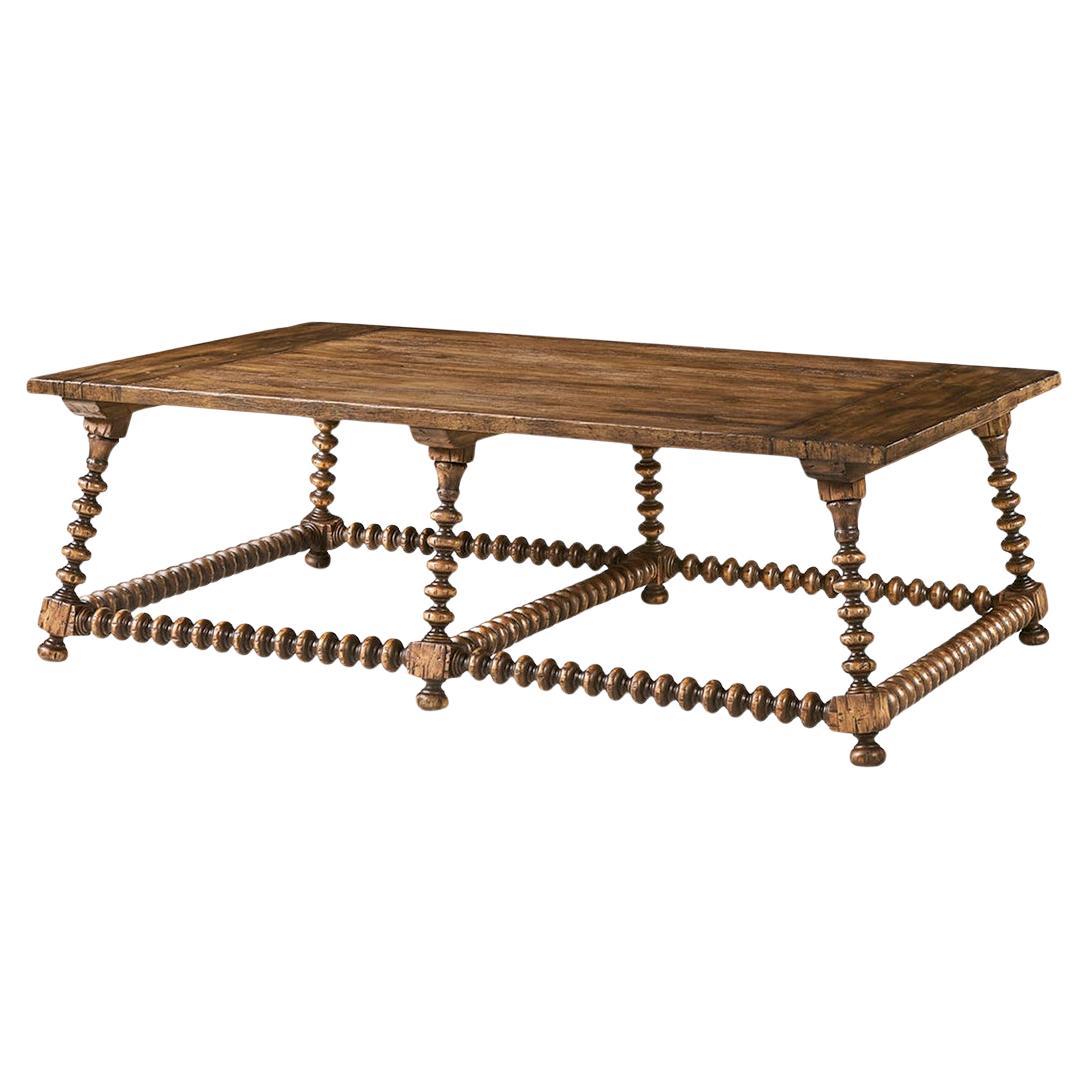 Bobbin-Turned Rustic Cocktail Table For Sale