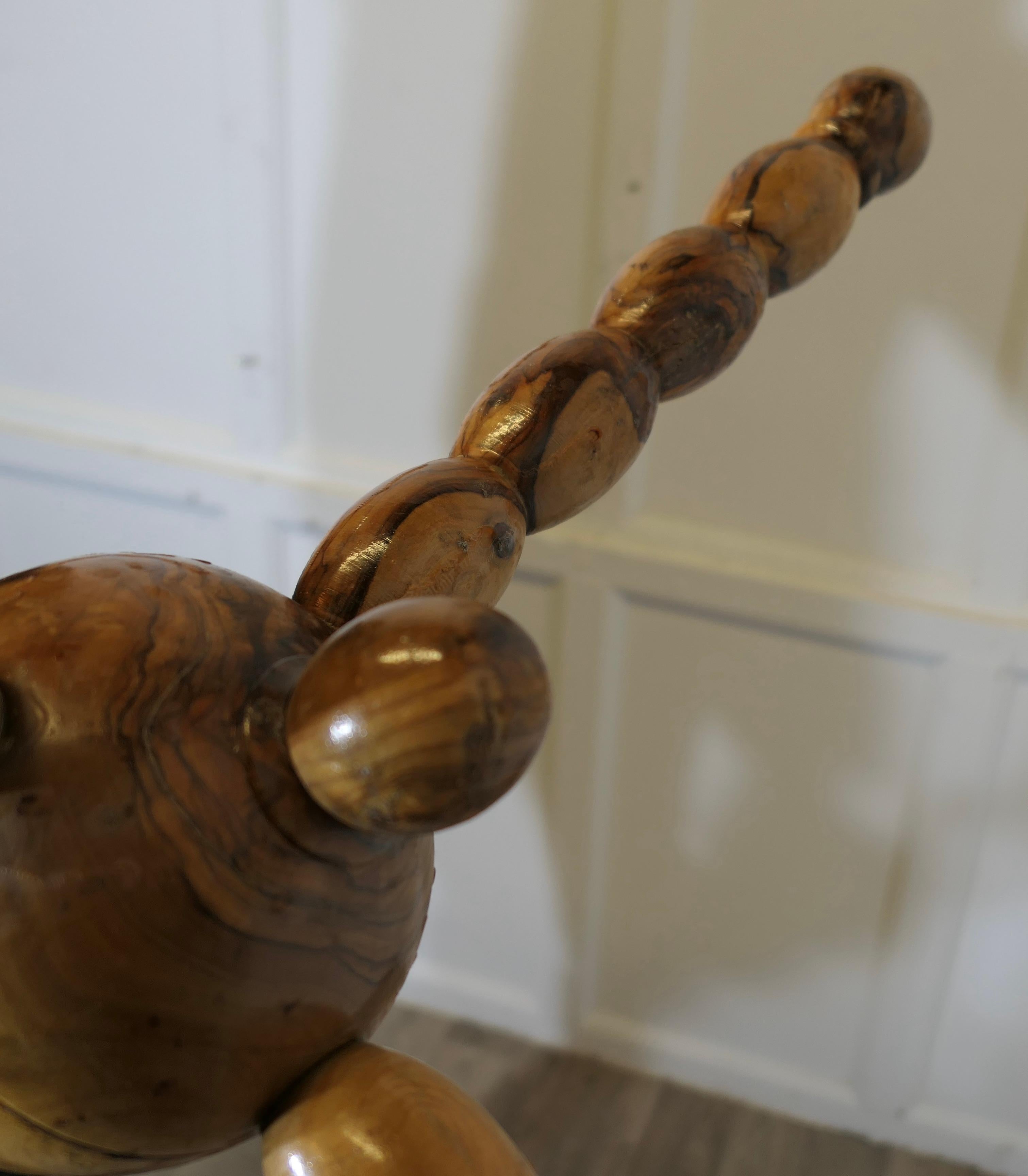 Mid-Century Modern Bobbin Turned Yew Wood Hall Stand for Hats Coats and Umbrellas For Sale