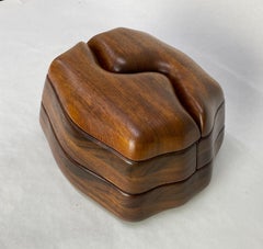 Bobby Falwell Sculptural Walnut Three-Tier Swivel Jewelry or Keepsake Box, 1977