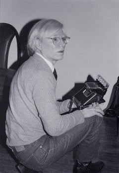 Bobby Grossman ANDY WARHOL WITH POLAROID SX70, THE FACTORY C-Print