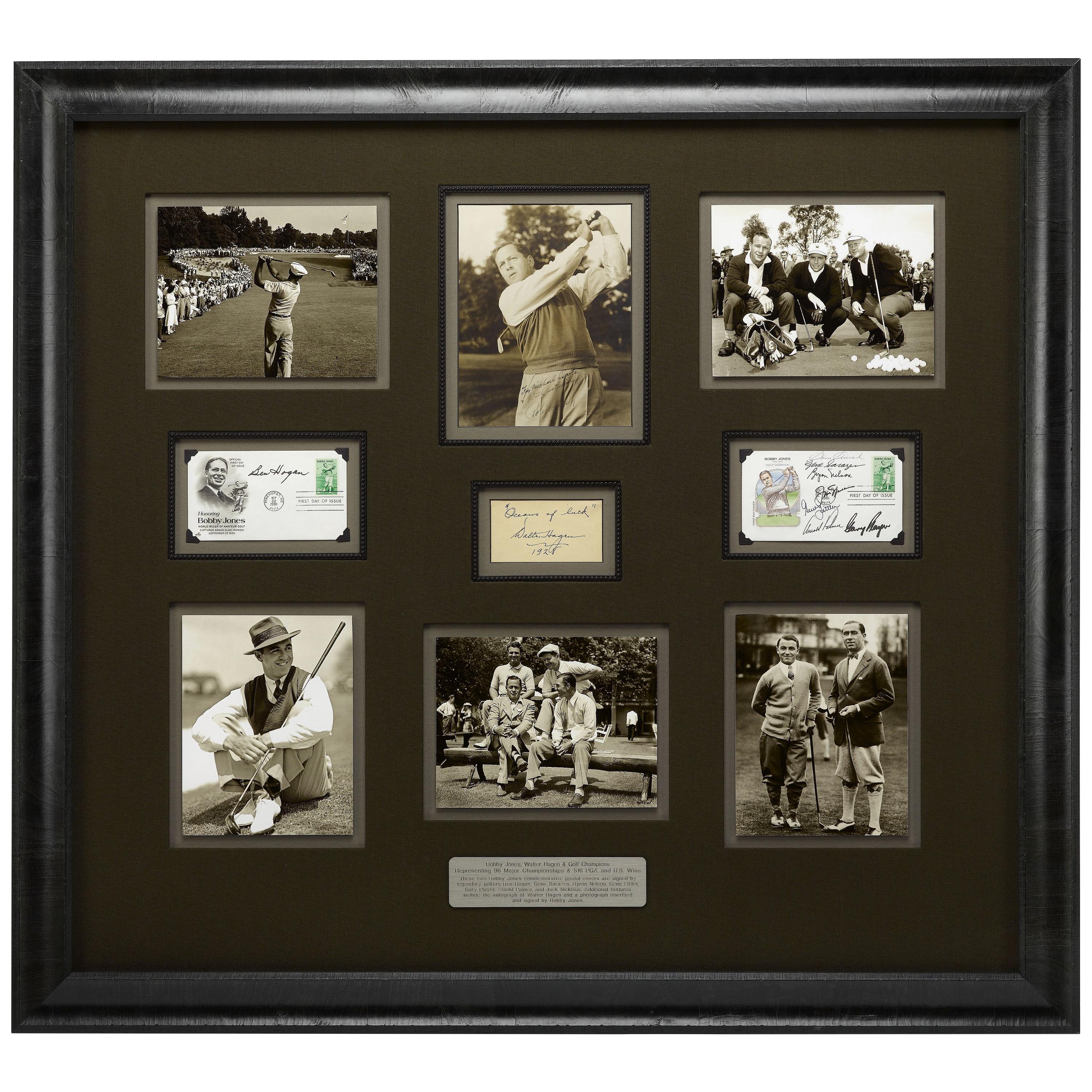 Bobby Jones, Walter Hagen, and Golf's Greatest Legends Signature Collage