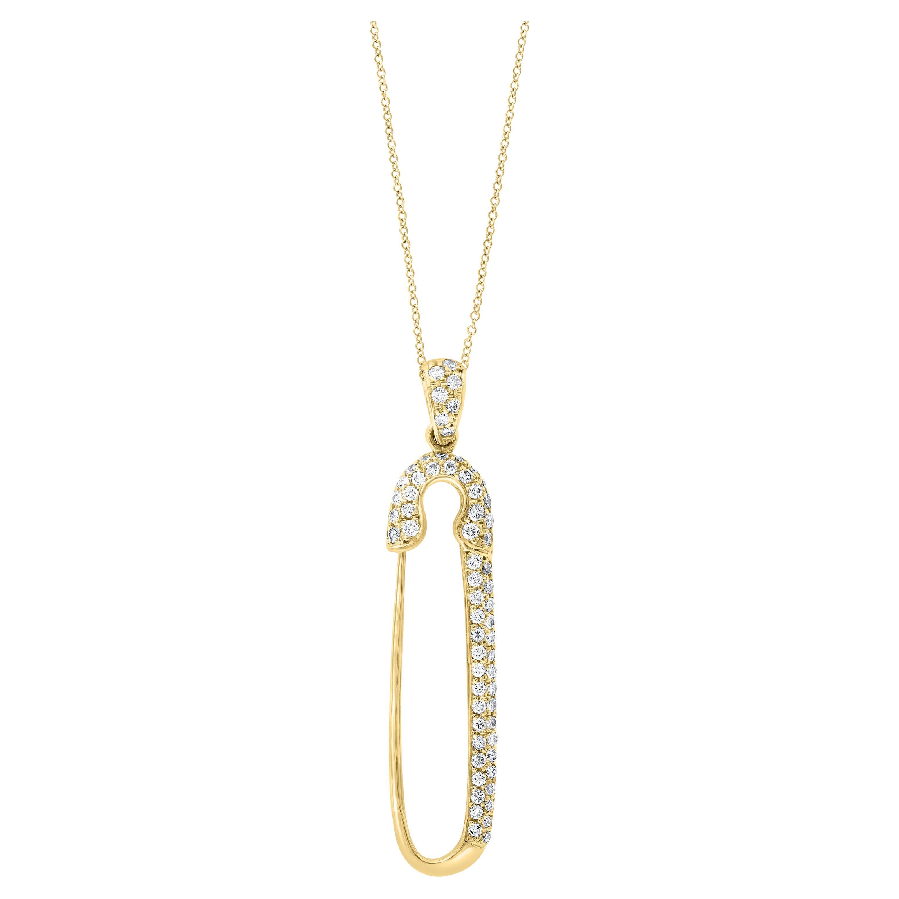 Auction - Safety Pin Diamond Pendant