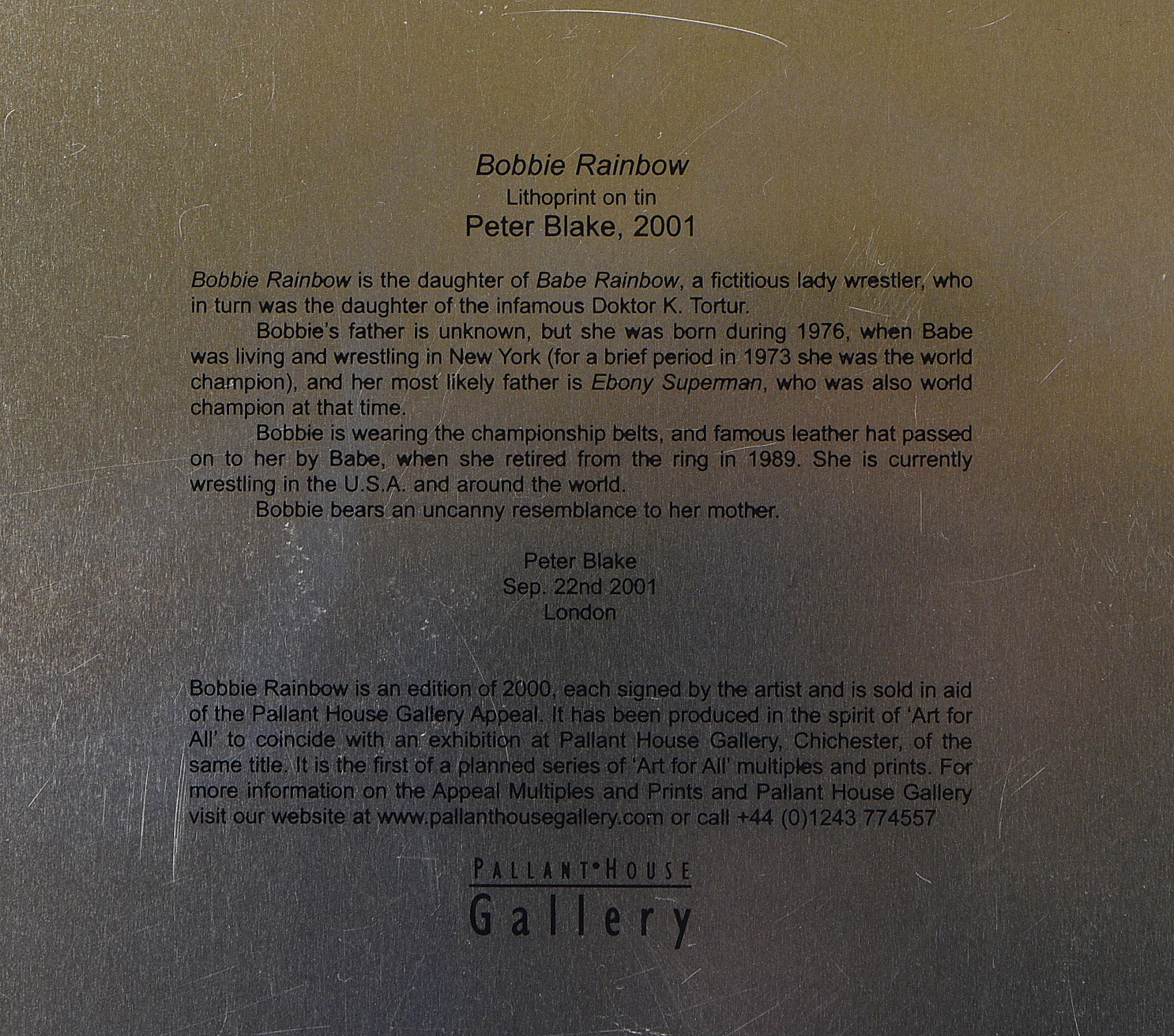 Bobbie Regenbogen von Peter Blake Lithographie auf Zinn 2001 Signiert Pop Art im Angebot 1