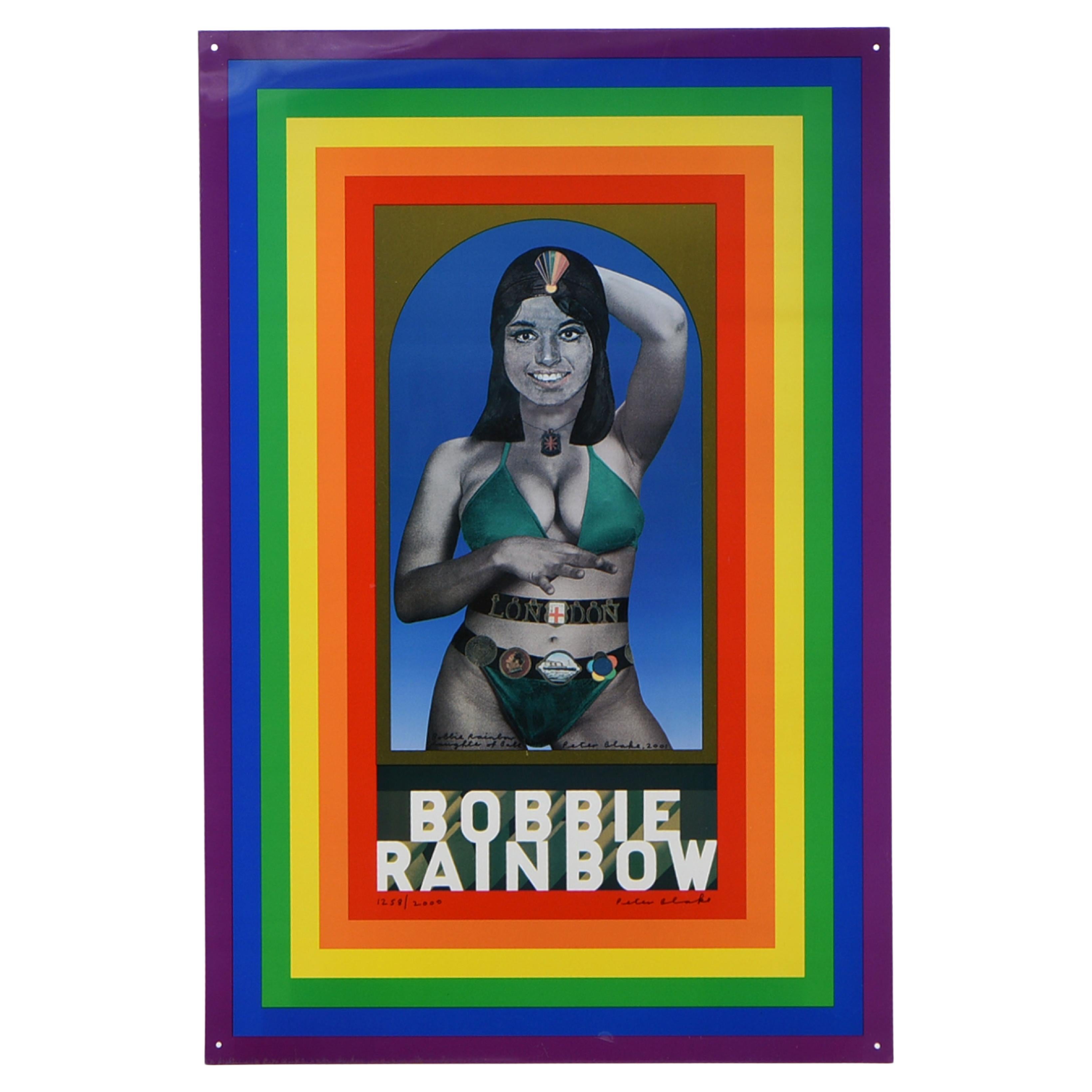 Bobbie Regenbogen von Peter Blake Lithographie auf Zinn 2001 Signiert Pop Art