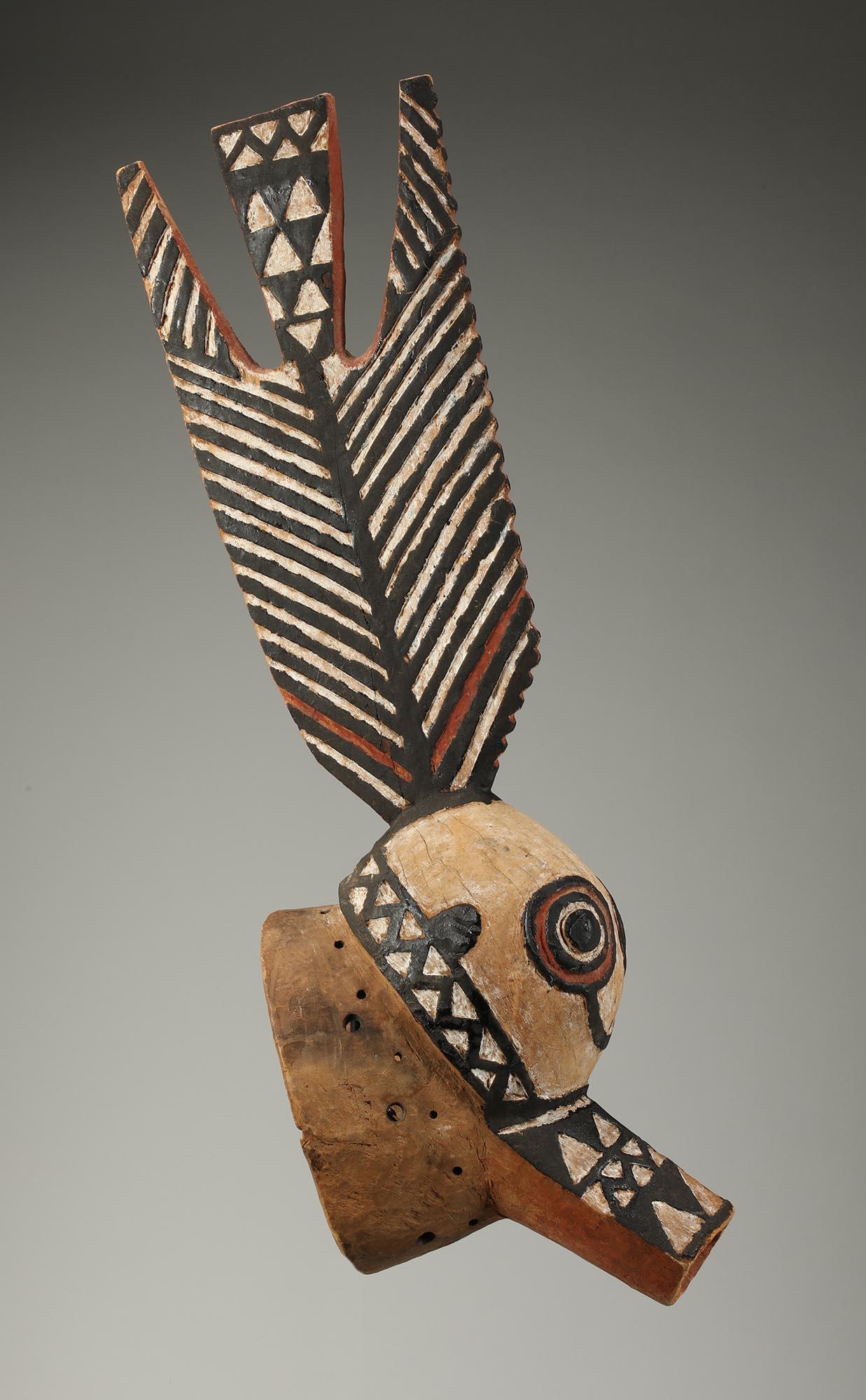 Hand-Carved Bobo Bird Fish Dance Mask, ex H. Kamer, Early Mid 20th Century published For Sale