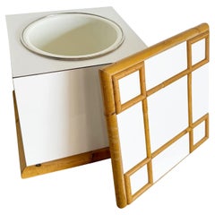 Bobo Chic Bamboo and White Laminate Cubic Ice Bucket