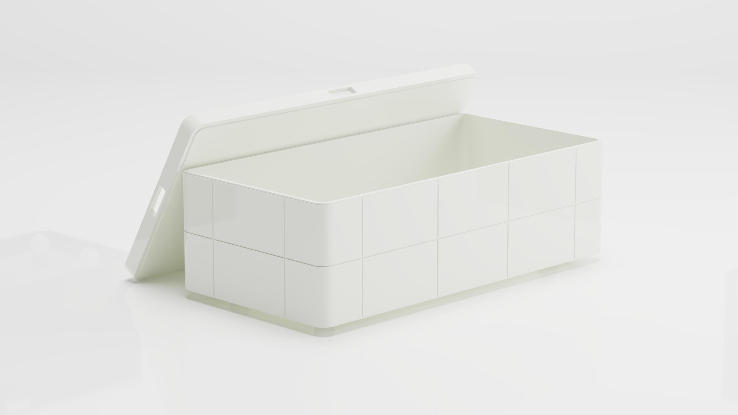 Bibis, which can be considered as a coffee table, side table, and nightstand, respond to various functions. The inside of the box can be used for storage, while its top surface can serve as a tray. Thanks to its wheeled legs, it is easy to move,