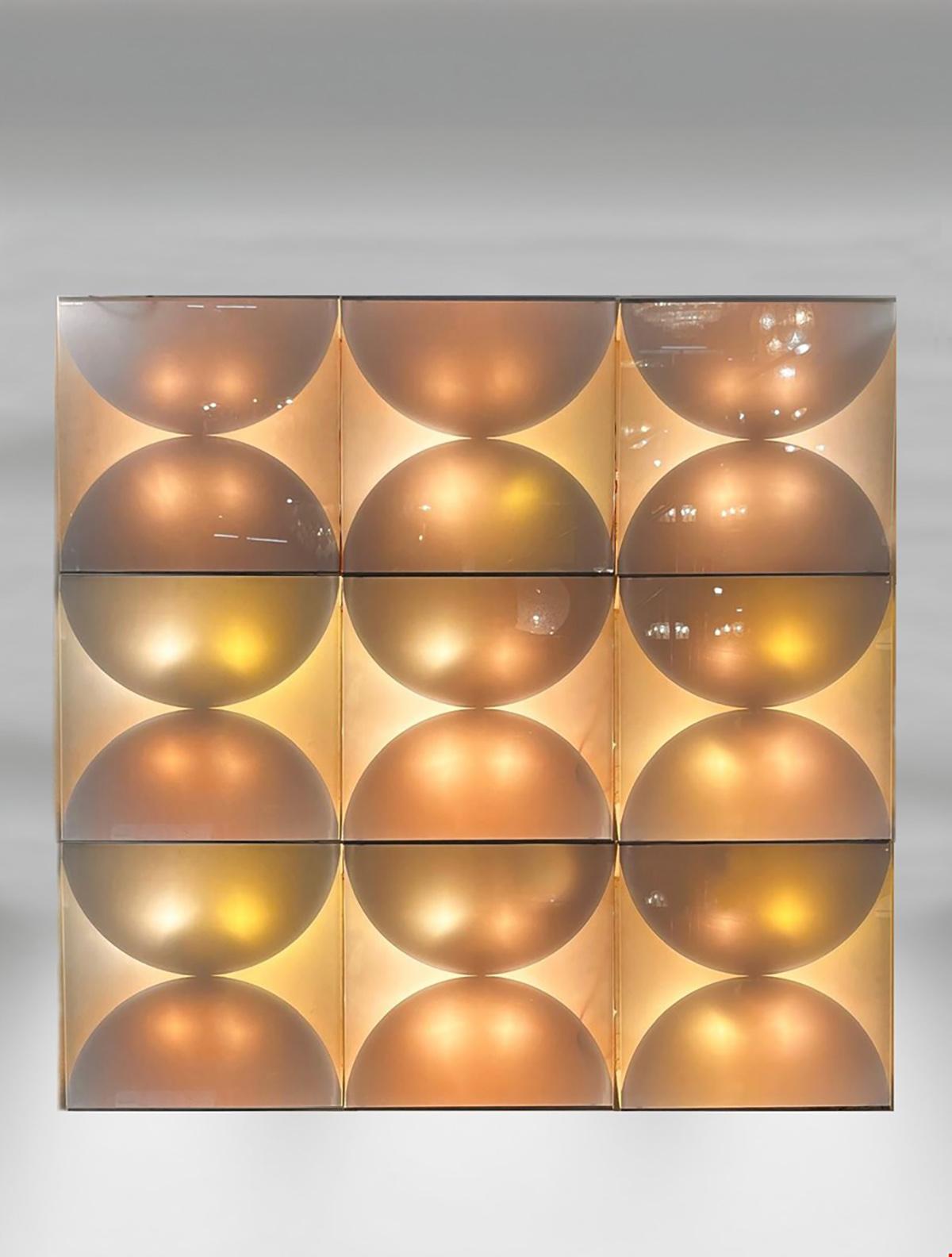 Mid-Century Modern Bobo Piccoli Wall Light for Fontana Arte, nine wall lamps white For Sale