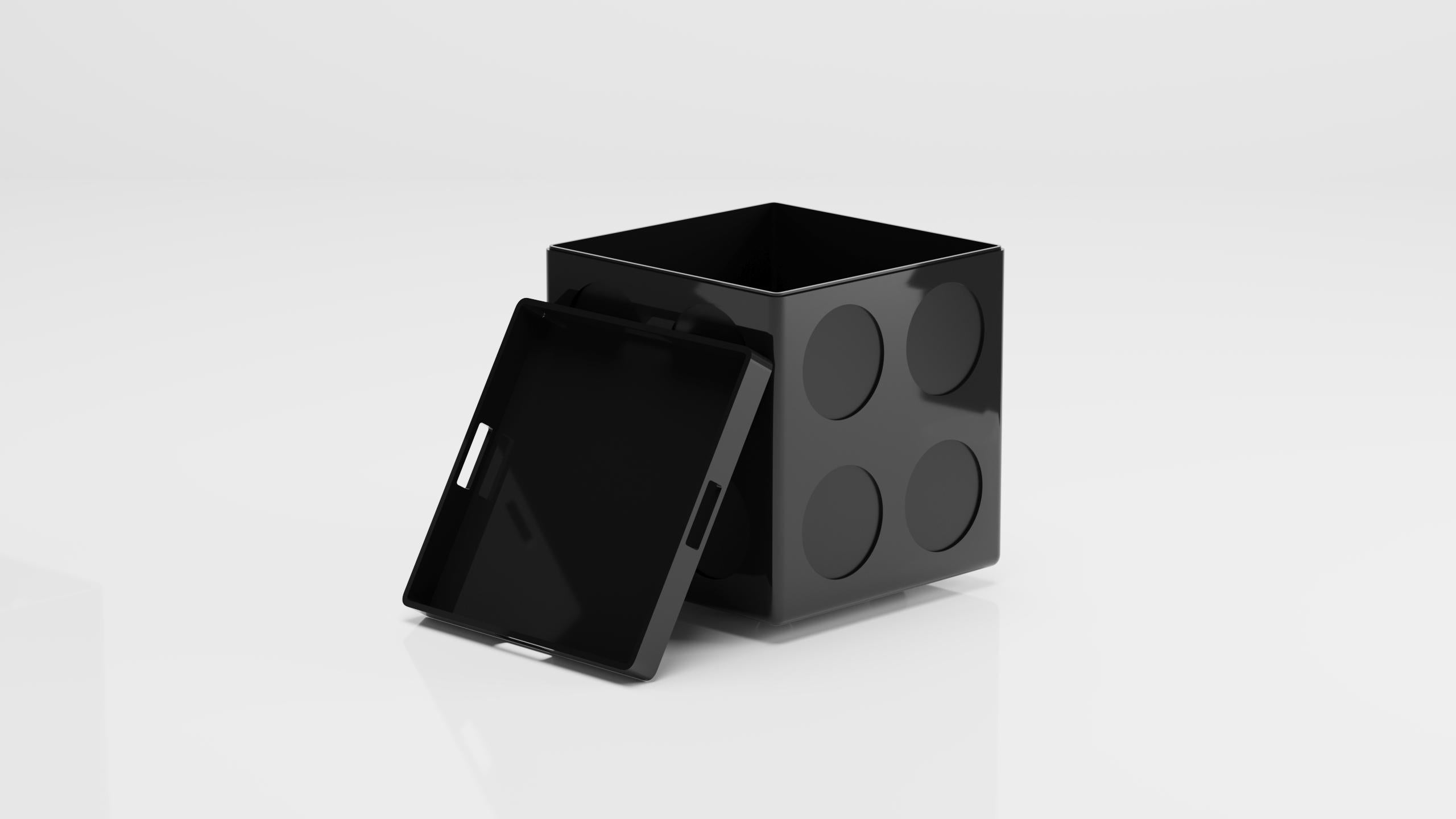 Bobo is a multifunctional piece of furniture that can be used as a coffee table, side table, or nightstand, offering a variety of functions. It features storage inside the box and a removable tray on the top surface, adding to its versatility. With