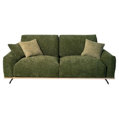 Boboli Green Fabric Sofa with Wooden Base by Mantellassi 1926