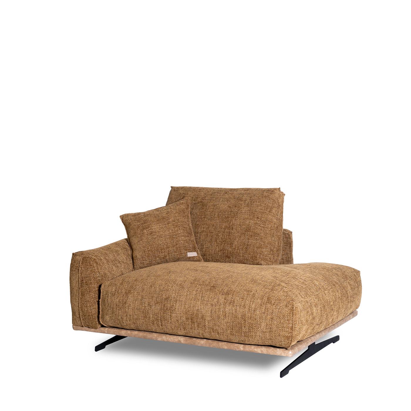 Tessile Boboli dormeuse giallo ocra con base marrone chiaro di Mantellassi 1926 in vendita