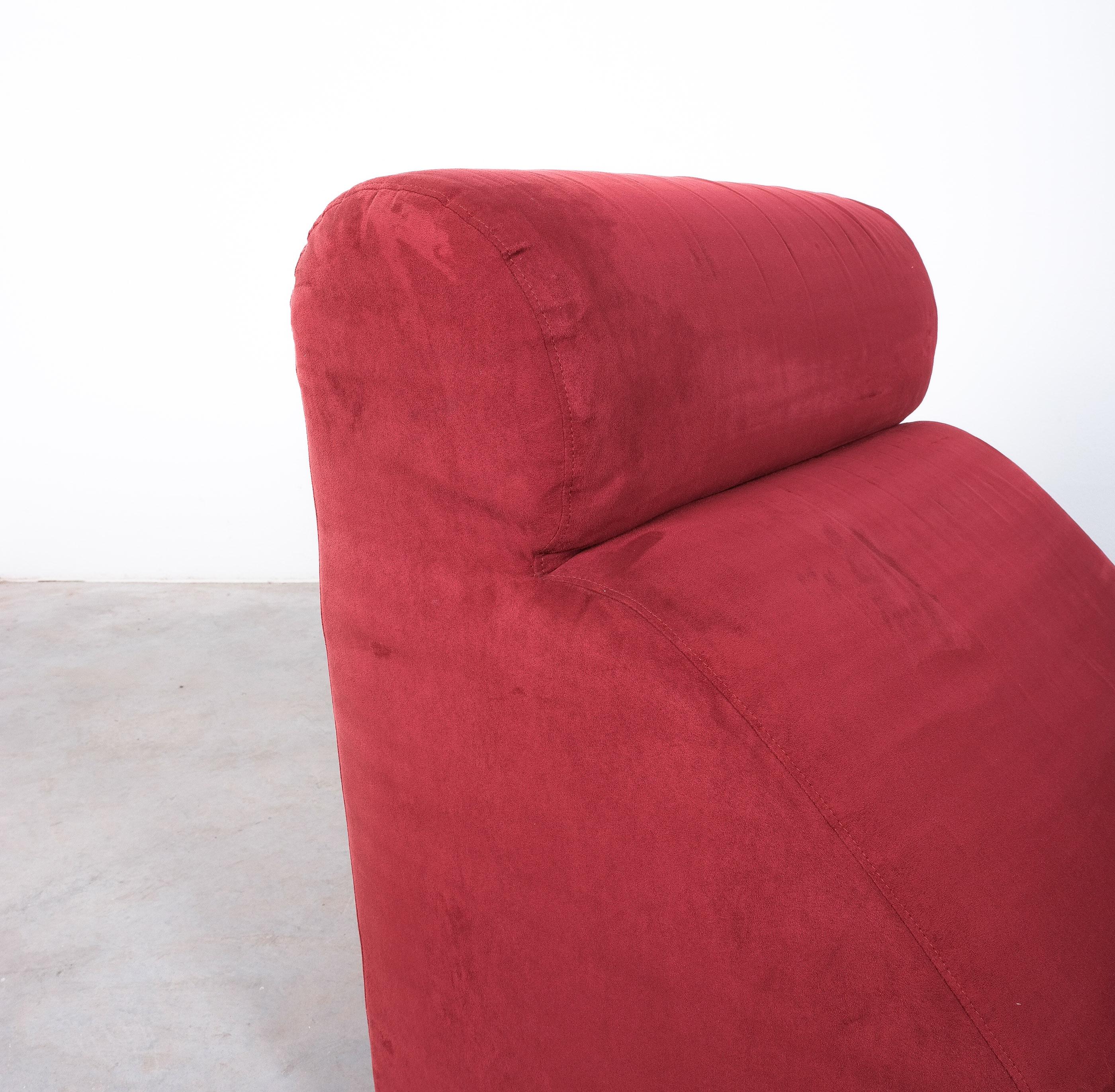 Boborelax Stuhl Cini Boeri für Arflex Roter Samt, Italien, um 1955 (Stahl) im Angebot