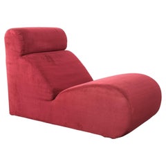 Boborelax Chair Cini Boeri For Arflex Red Velvet, Italy, circa 1955