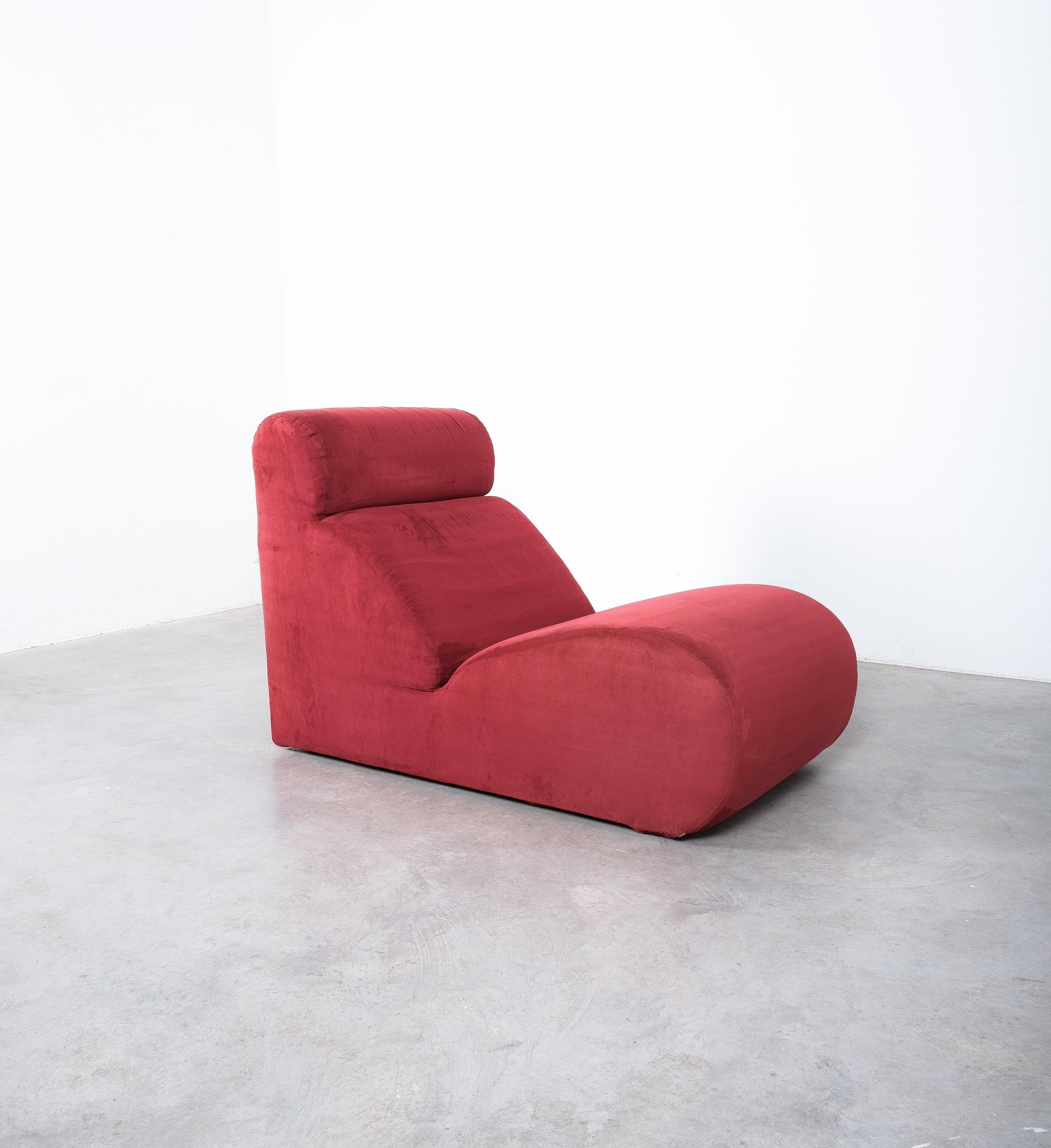 Boborelax Stuhl Cini Boeri für Arflex Roter Samt, Italien, um 1955 im Angebot 2