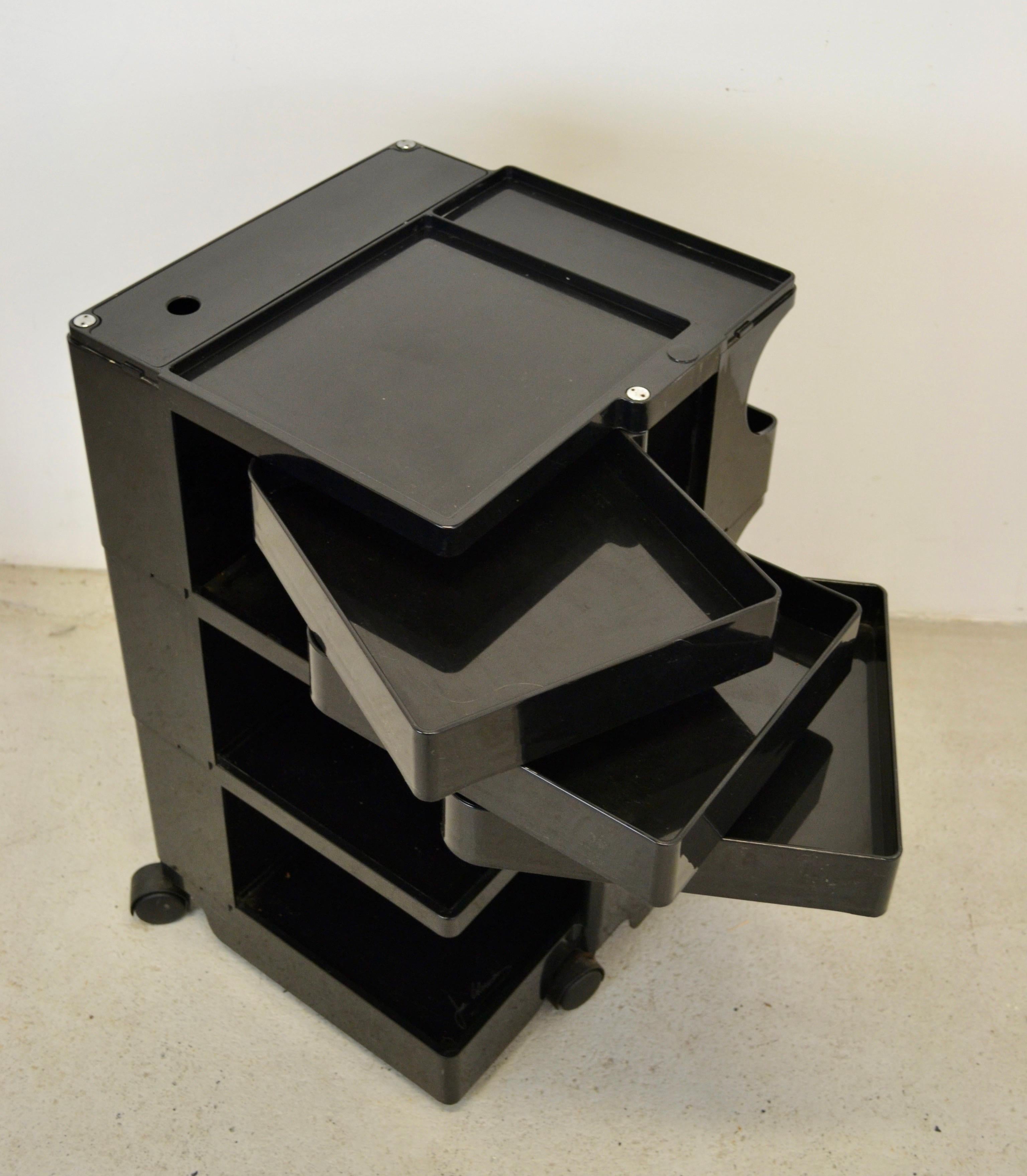 Boby Storage Trolley in Black by Joe Colombo for Bieffeplast, 1968 For Sale 3