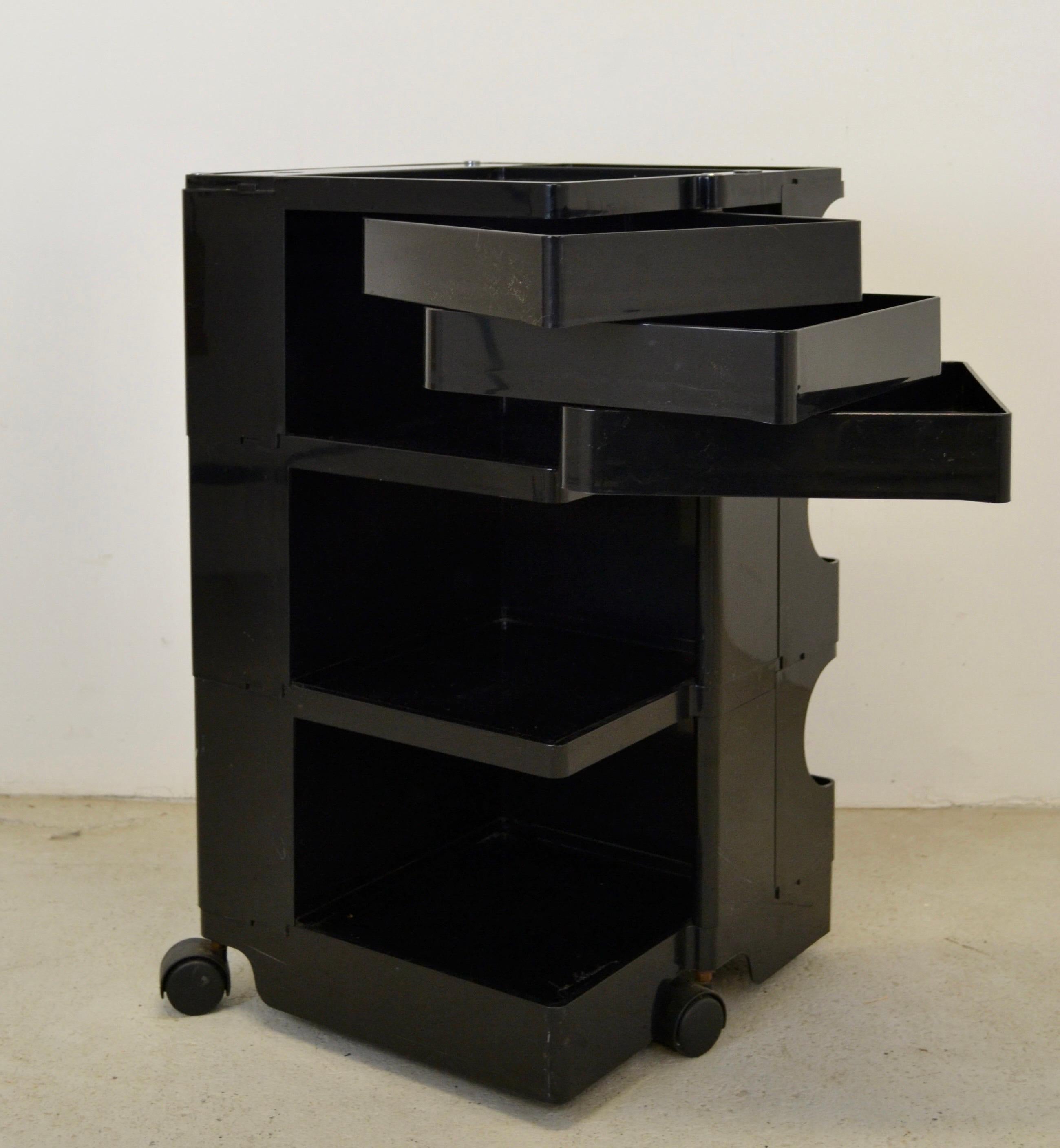 Boby Storage Trolley in Black by Joe Colombo for Bieffeplast, 1968 For Sale 6