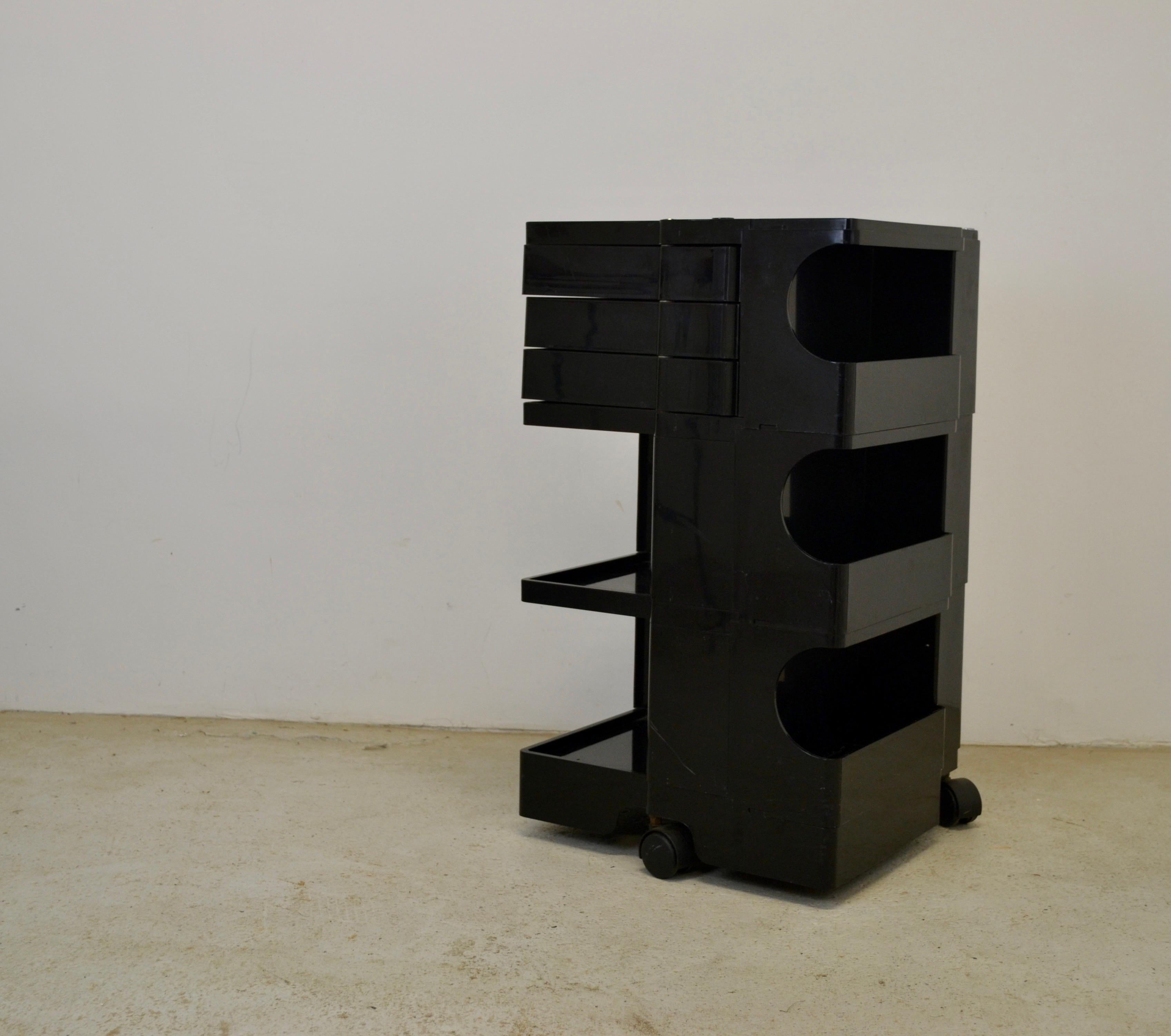 Boby Storage Trolley in Black by Joe Colombo for Bieffeplast, 1968 For Sale 1