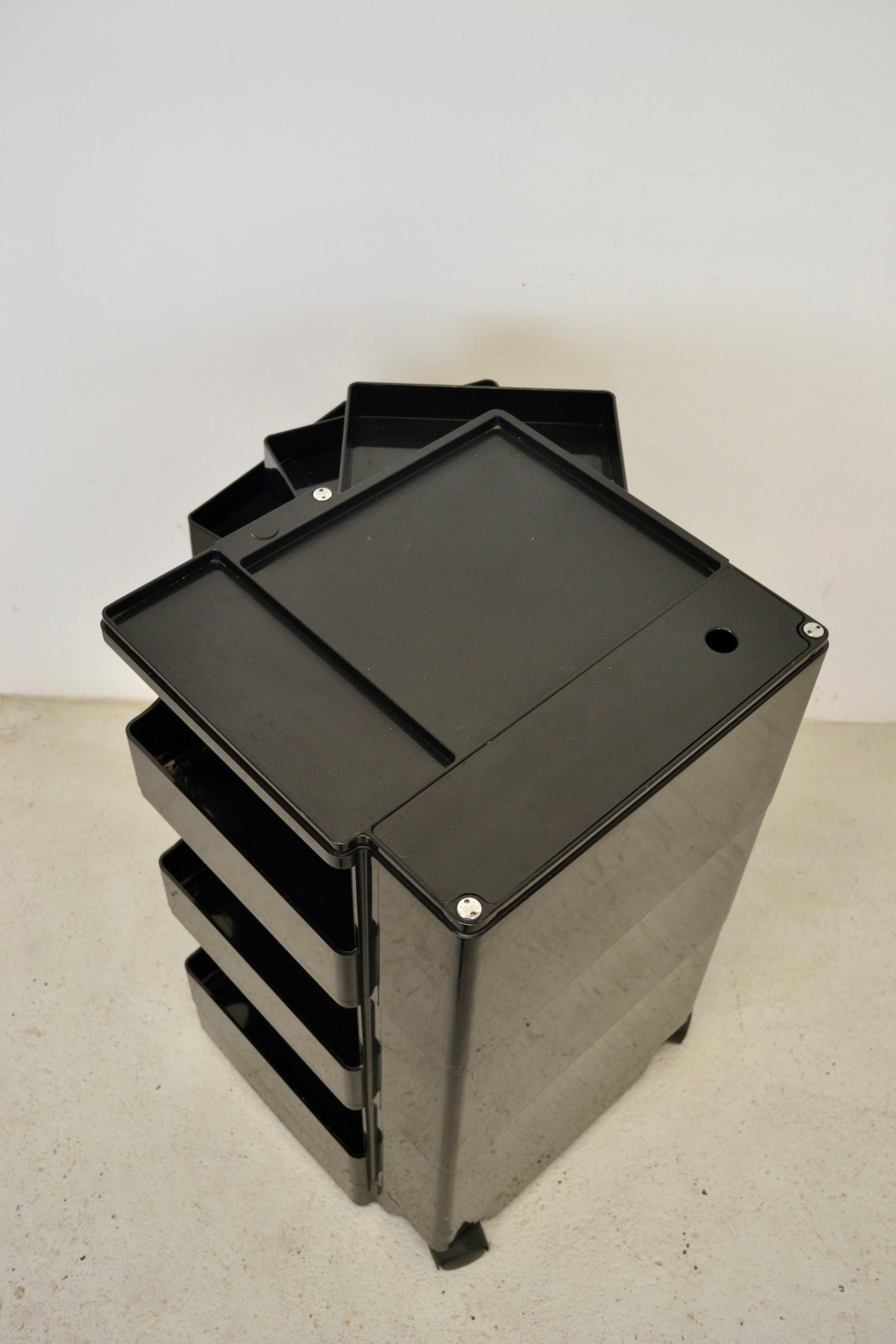 Boby Storage Trolley in Black by Joe Colombo for Bieffeplast, 1968 For Sale 2