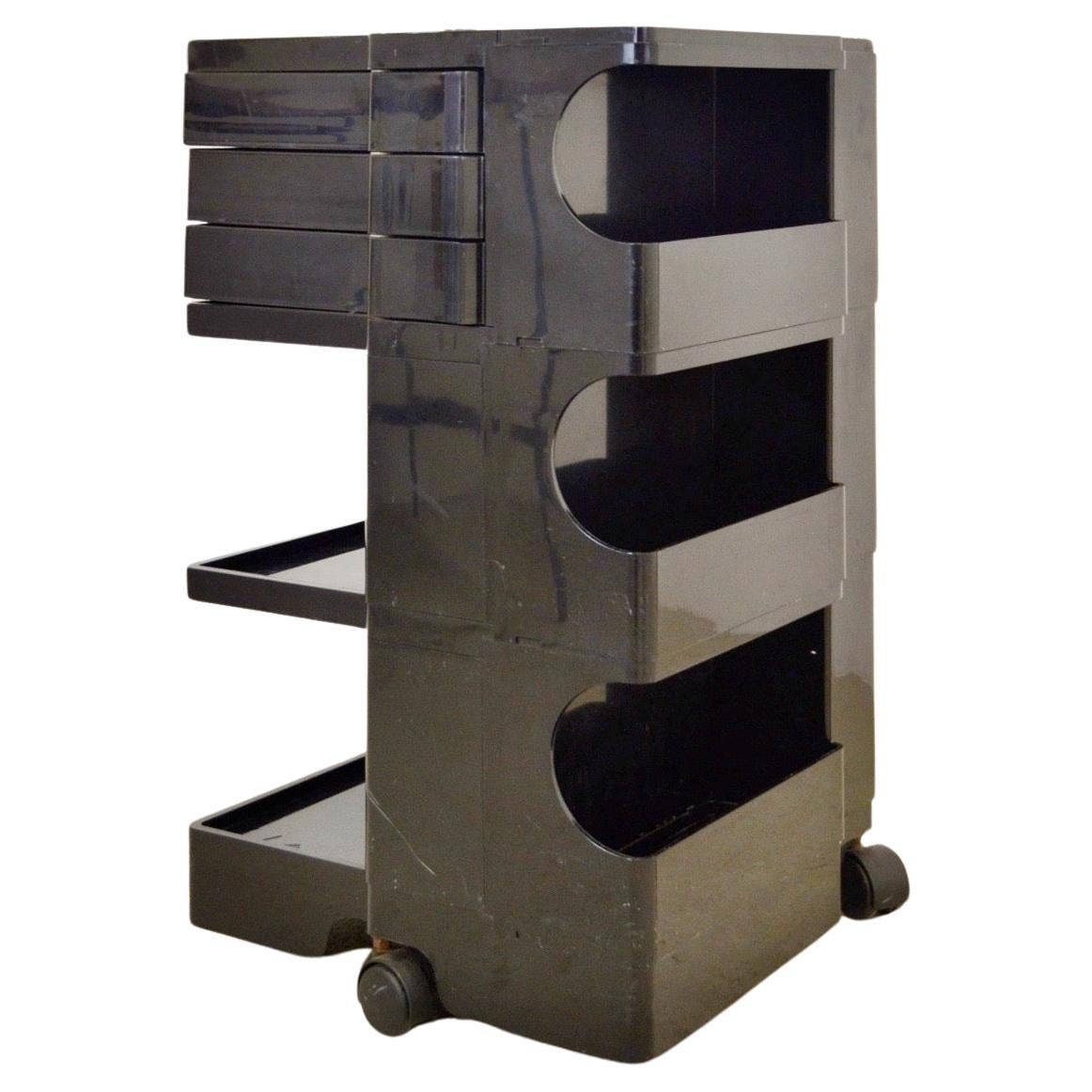 Boby Storage Trolley in Black by Joe Colombo for Bieffeplast, 1968