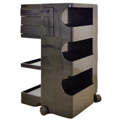Boby Storage Trolley in Black by Joe Colombo for Bieffeplast, 1968