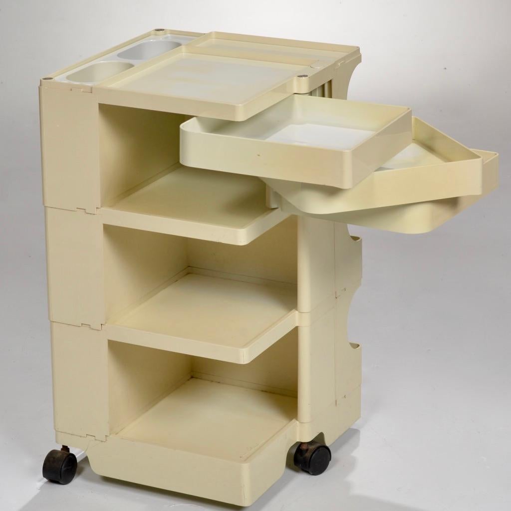 The “Boby” trolley storage system was designed by the Italian industrial designer, Joe Colombo in 1969. 
The 