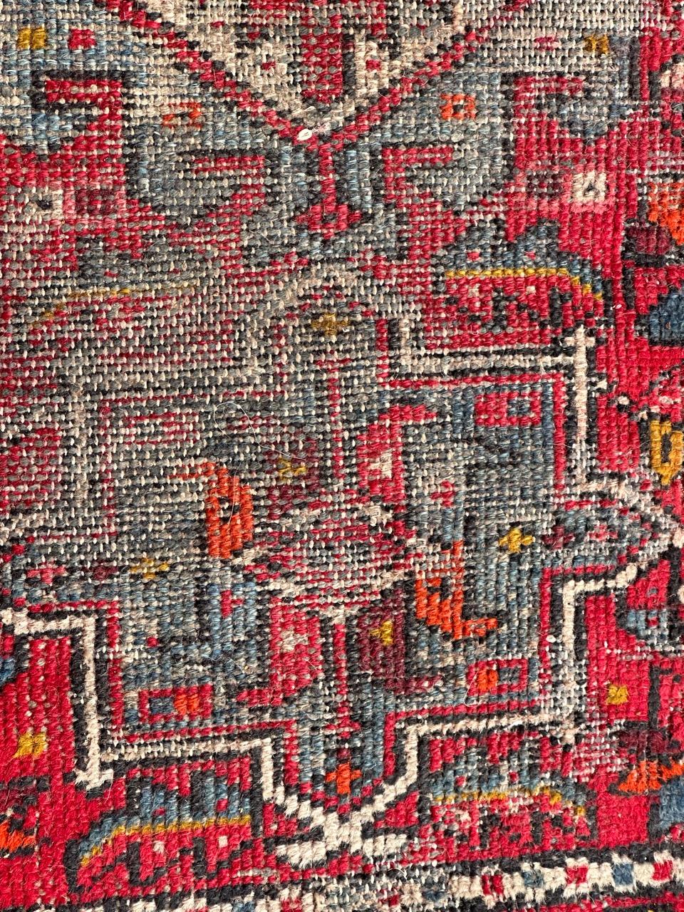 Bobyrug distressed small Heriz rug  For Sale 2