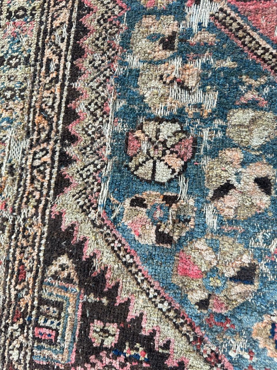 Bobyrug’s antique distressed Kurdish rug  For Sale 7