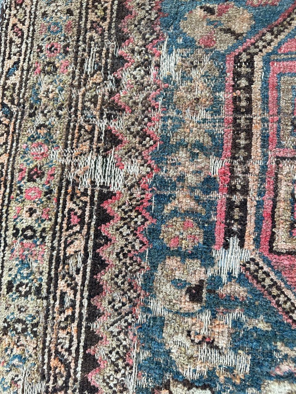 Bobyrug’s antique distressed Kurdish rug  For Sale 8