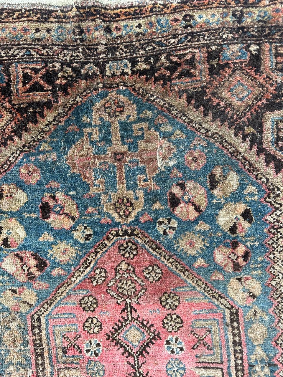 20th Century Bobyrug’s antique distressed Kurdish rug  For Sale