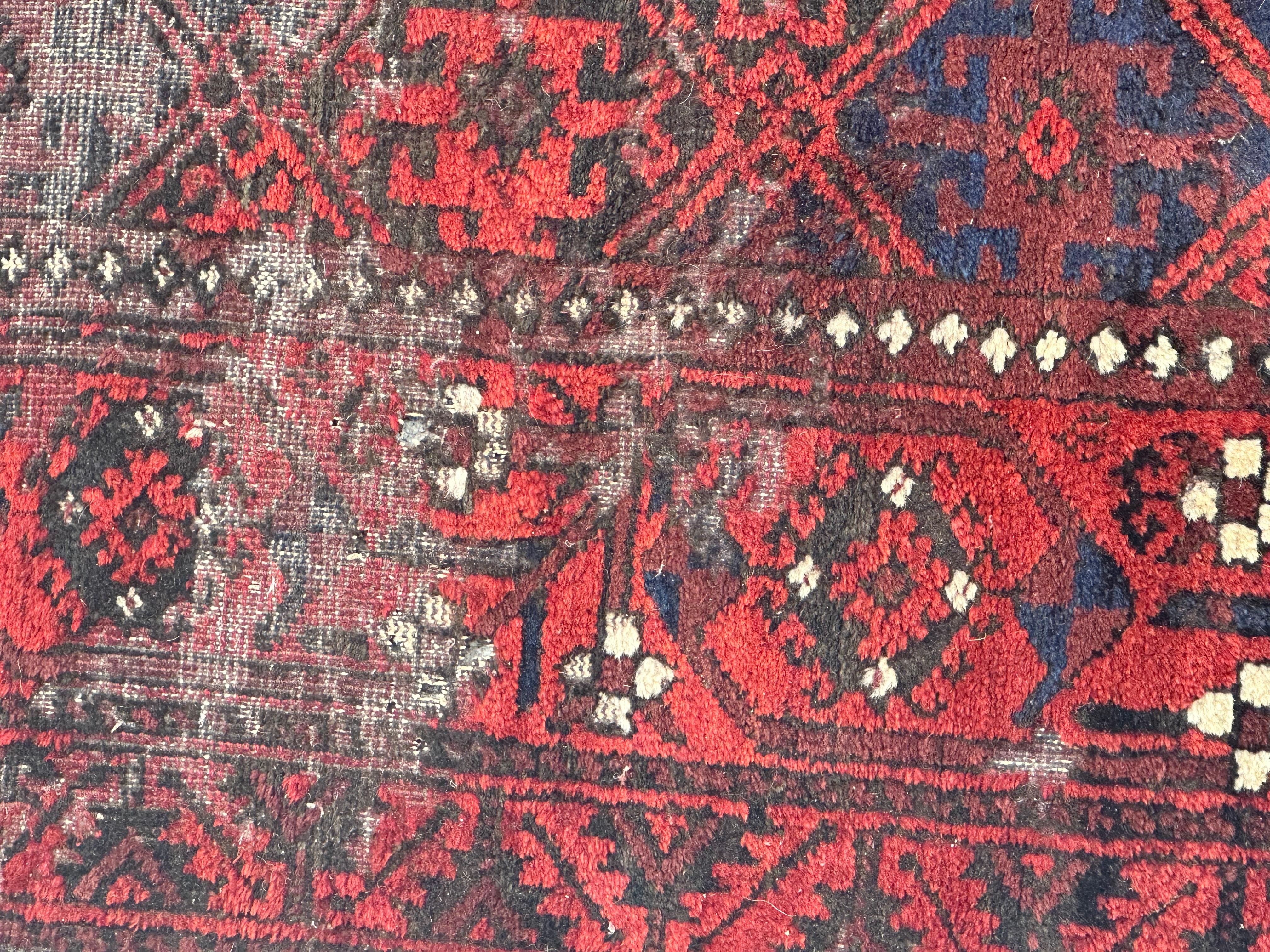 Bobyrug’s Antique distressed Tribal Turkmen Baluch Afghan Rug For Sale 6