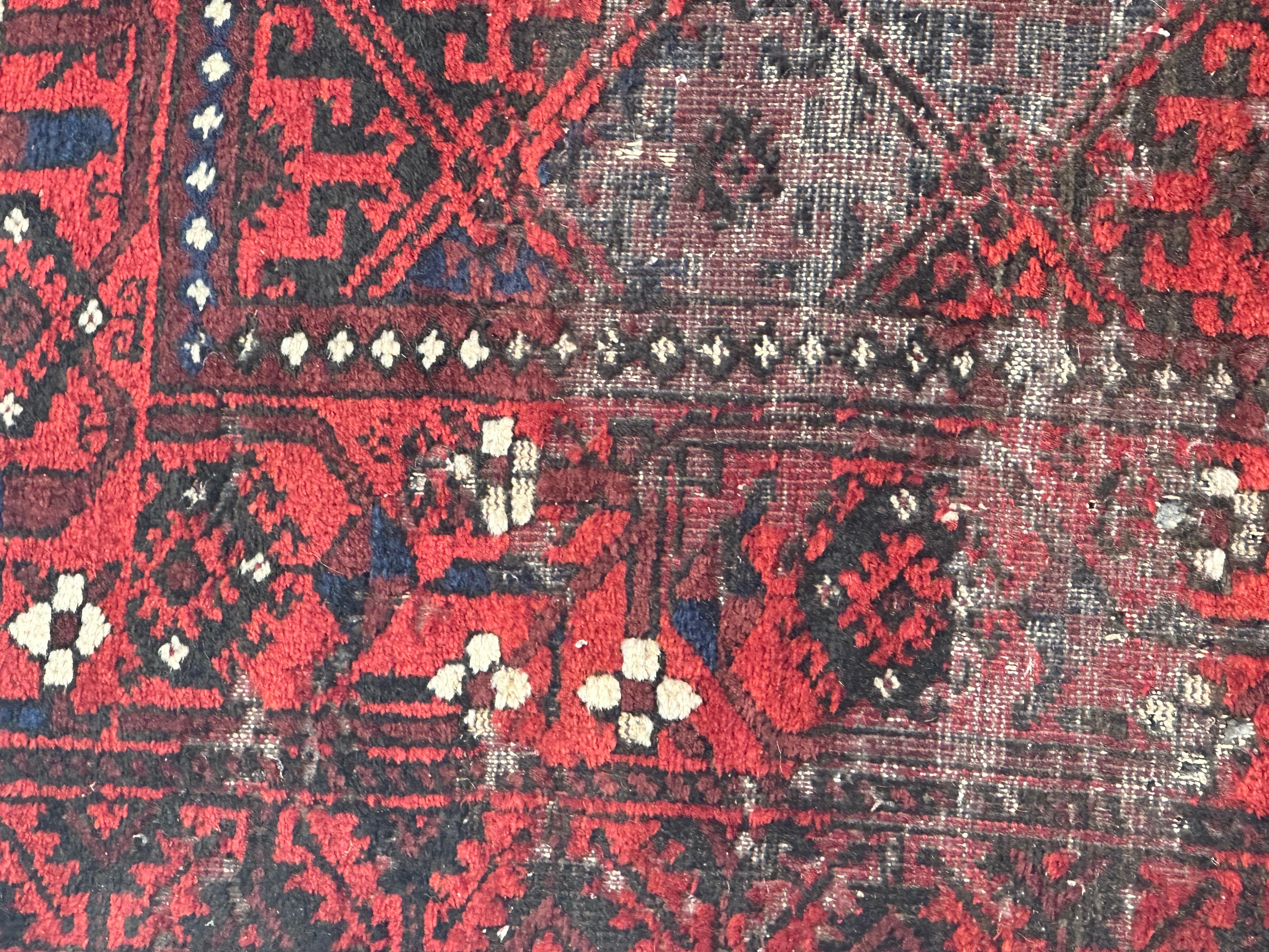 Bobyrug’s Antique distressed Tribal Turkmen Baluch Afghan Rug For Sale 7