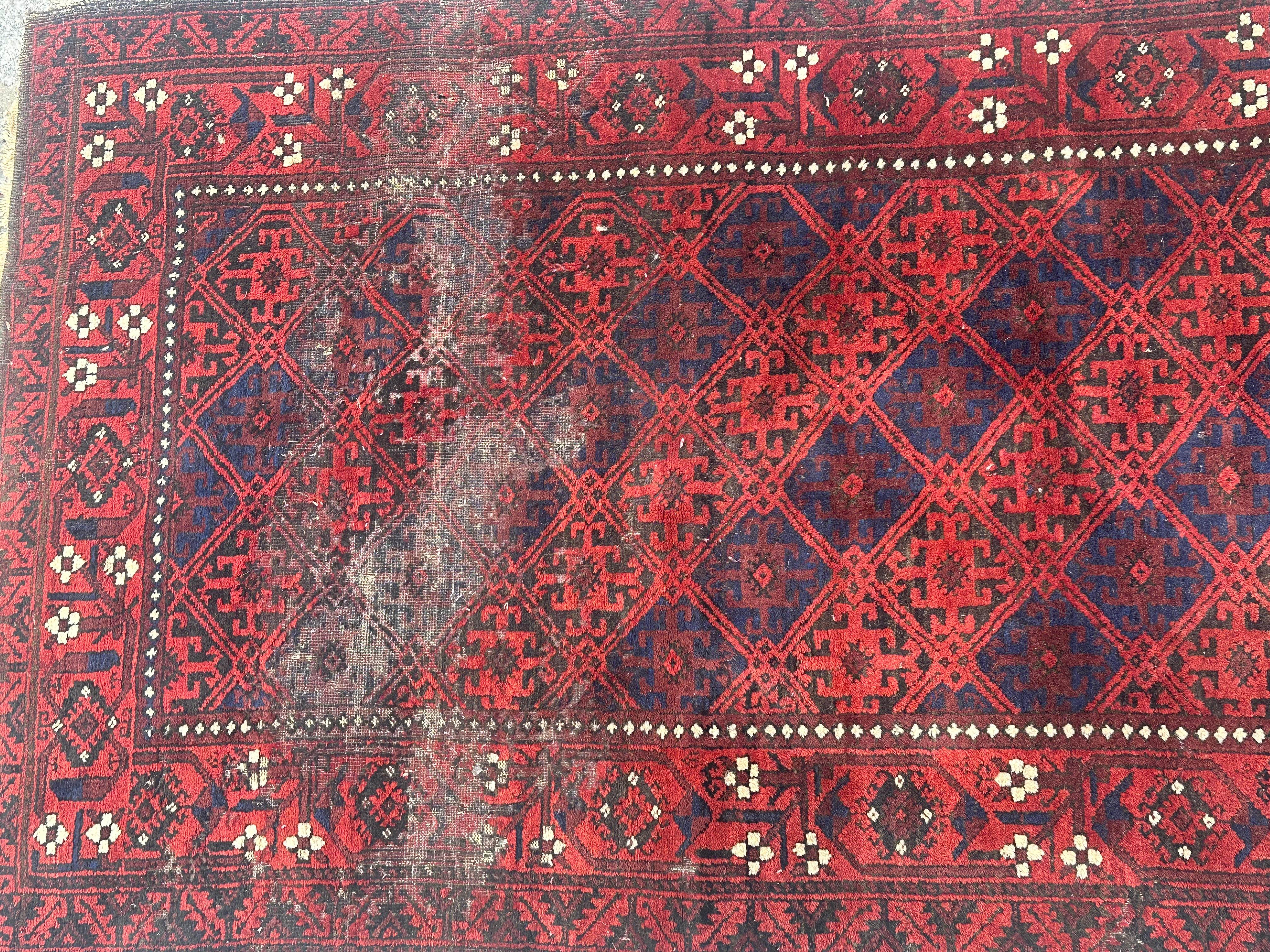 Bobyrug’s Antique distressed Tribal Turkmen Baluch Afghan Rug For Sale 11