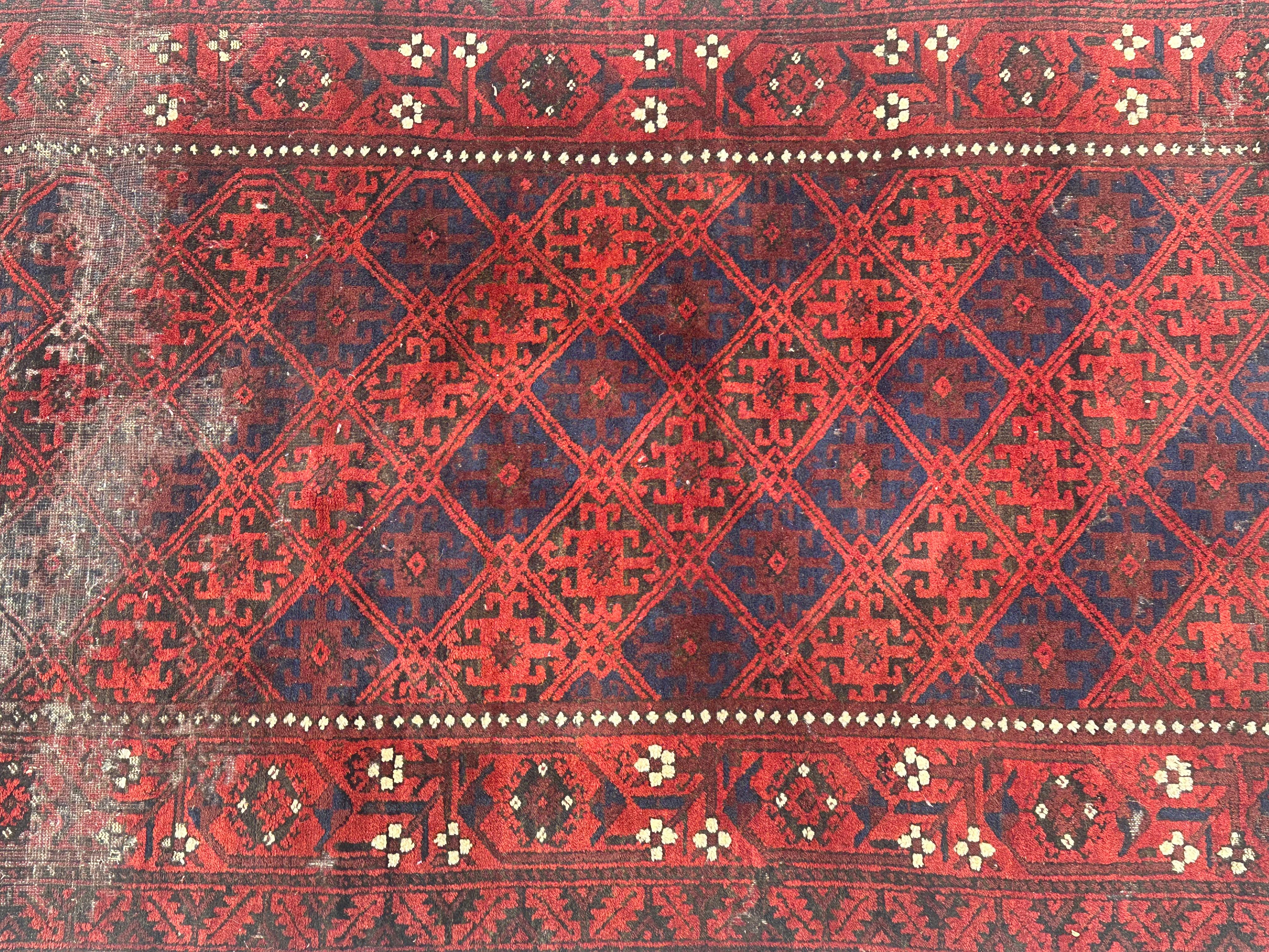 Bobyrug’s Antique distressed Tribal Turkmen Baluch Afghan Rug For Sale 12