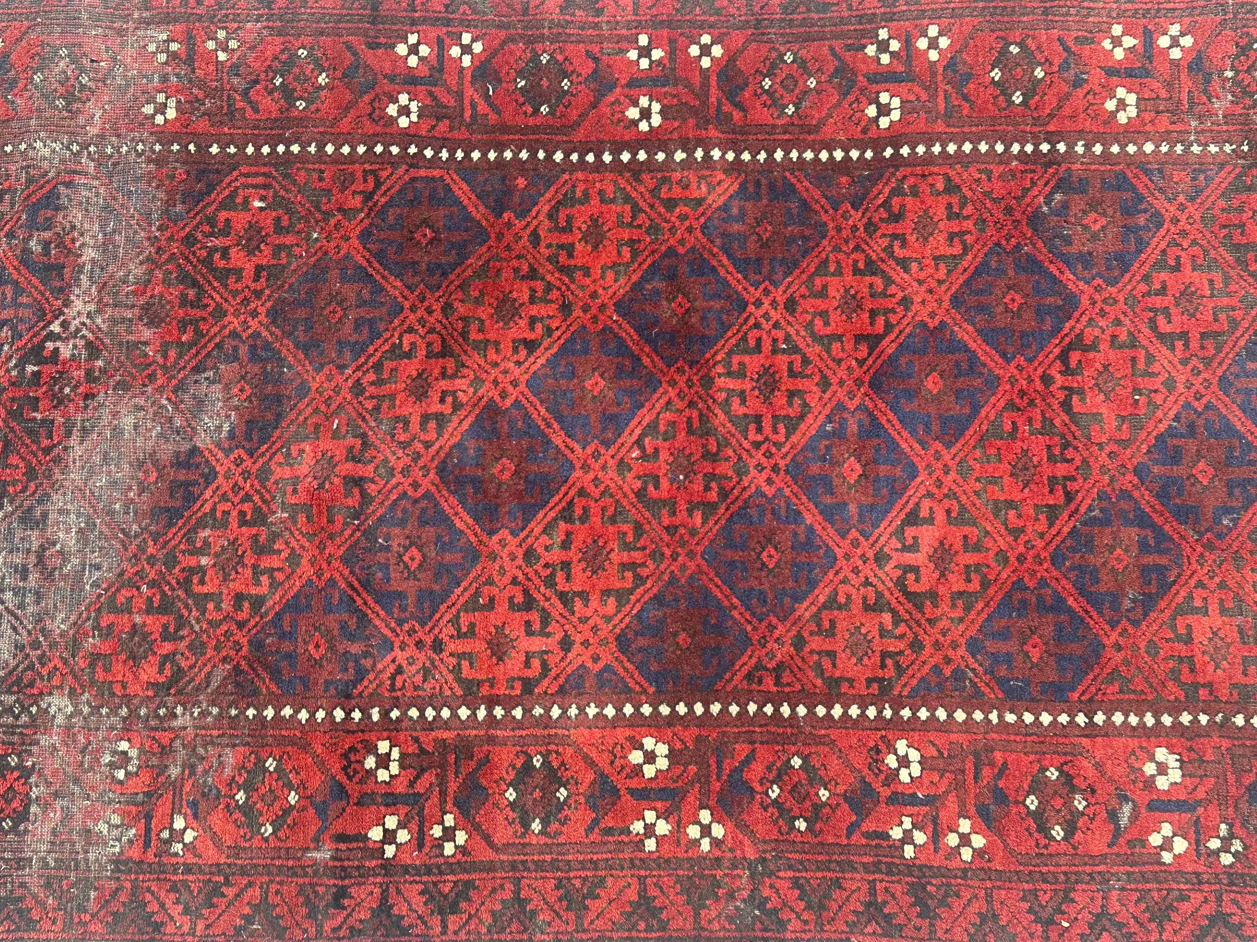 Tappeto antico tribale Turkmen Baluch Afghan di Bobyrug, afflitto da una distorsione in vendita 10